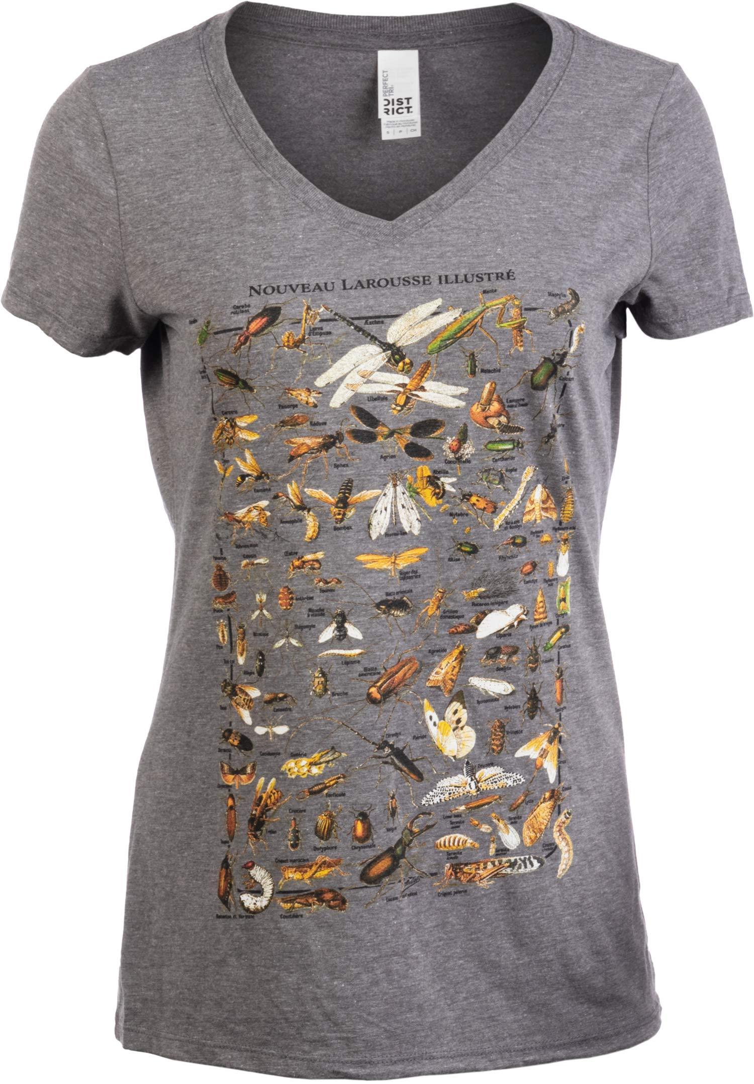 Vintage Nature Art Print - Cool Unique Illustration V-Neck T-Shirt Top Tee for Women