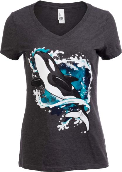 Vintage Nature Art Print - Cool Unique Illustration V-Neck T-Shirt Top Tee for Women