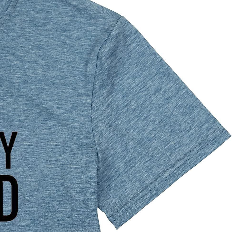 Women’s Funny Graphic T-Shirt “Raising My Husband Is Exhausting” – Short Sleeve Crewneck, Cotton Blend, Blue