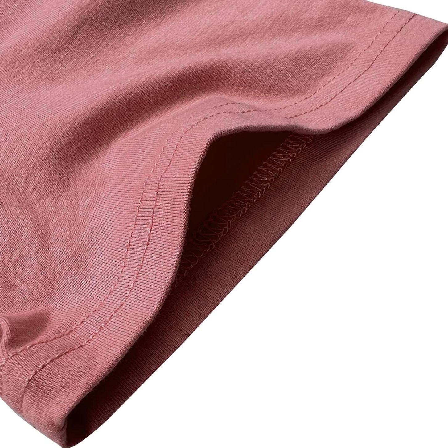 Women’s Casual Graphic Tee – Short Sleeve Crew Neck, Comfortable Relaxed Fit, Mauve