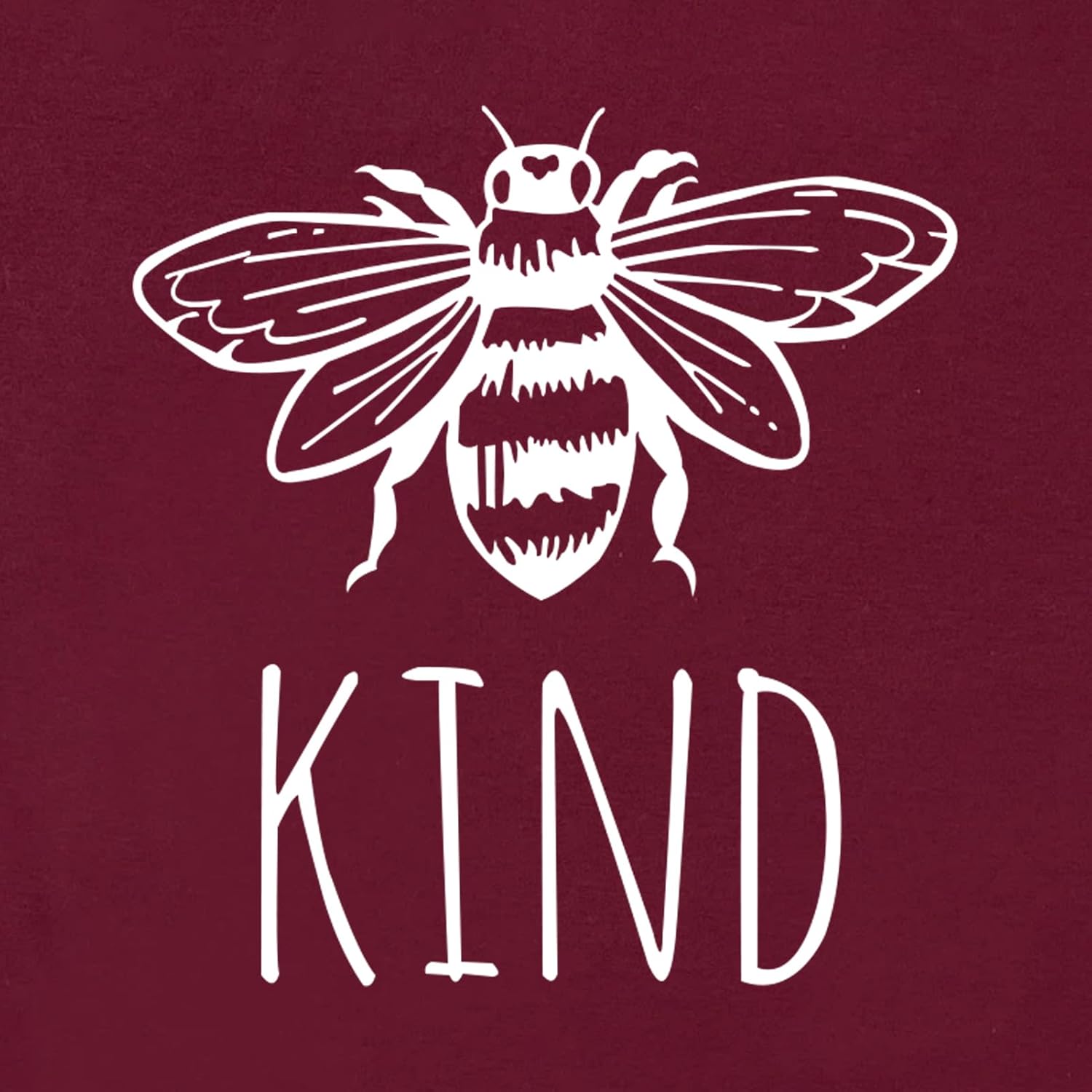 Unisex Graphic T-Shirt – Kind, Short Sleeve Crewneck Casual Tee, Wine Red