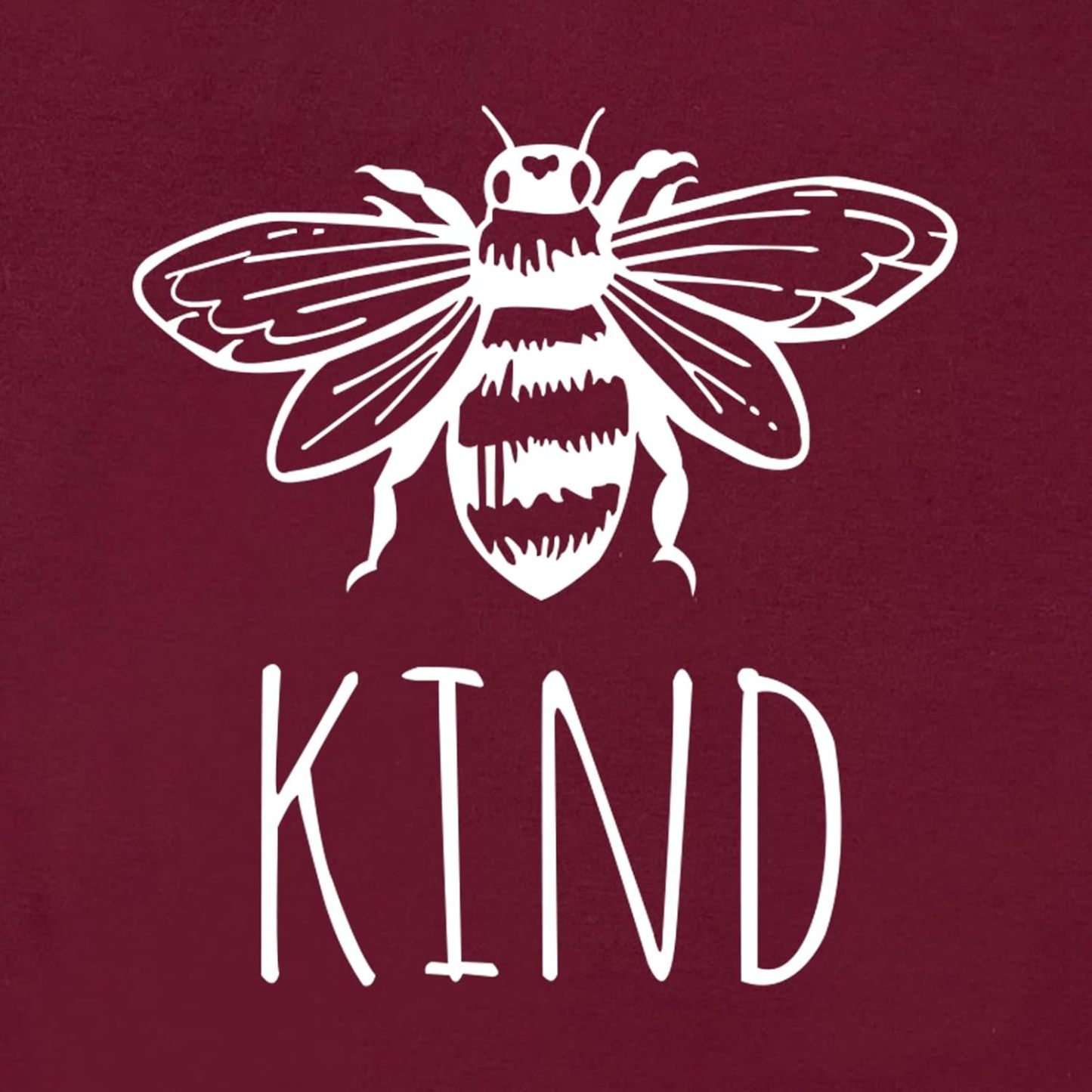 Unisex Graphic T-Shirt – Kind, Short Sleeve Crewneck Casual Tee, Wine Red