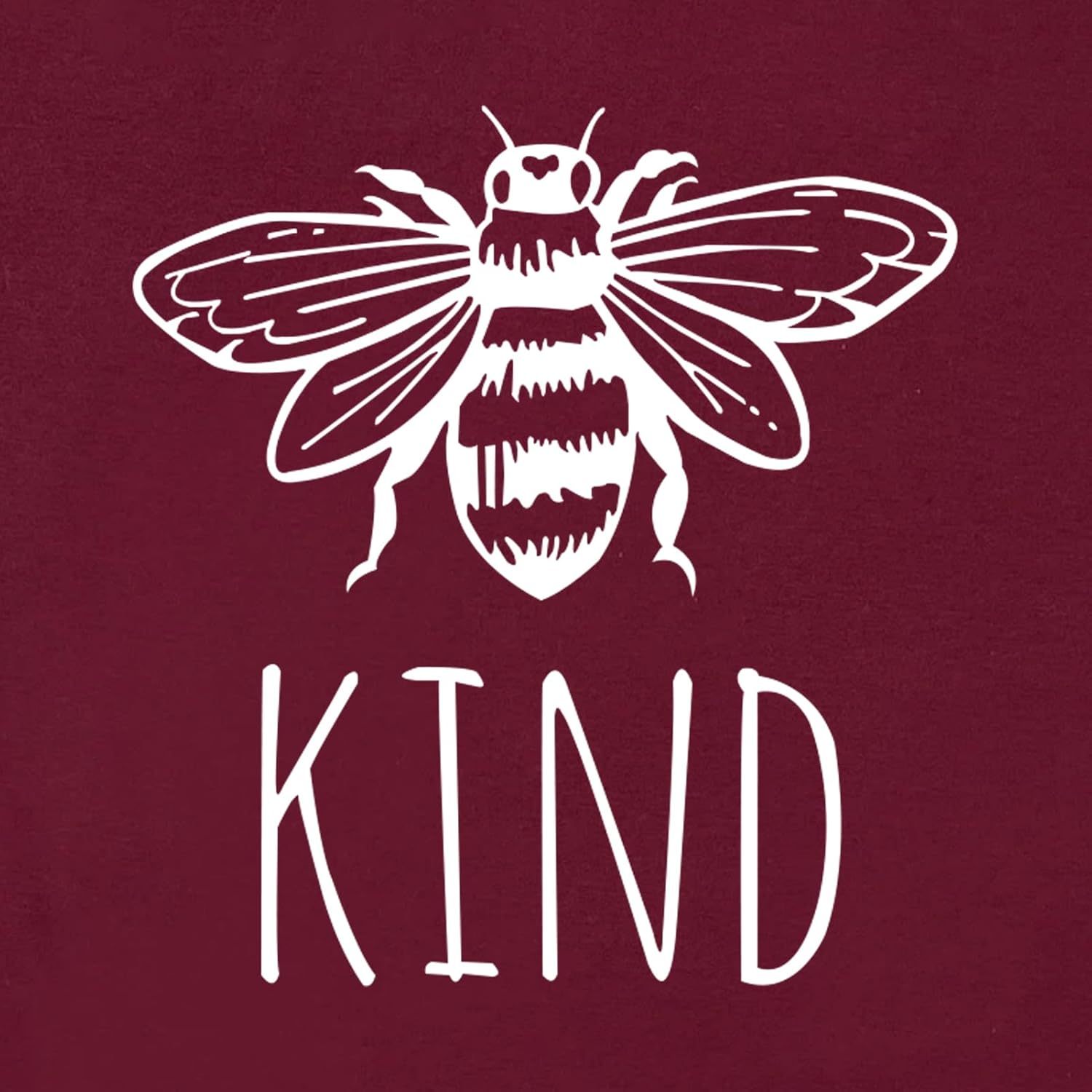Unisex Graphic T-Shirt – Kind, Short Sleeve Crewneck Casual Tee, Wine Red