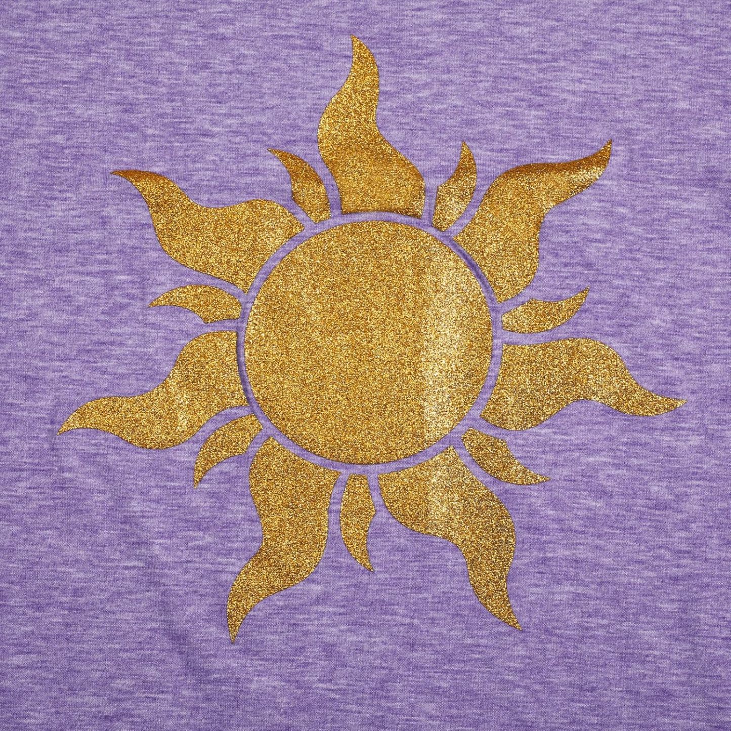 Women’s Magic Sun Graphic T-Shirt – Sunshine Print, Short Sleeve Crewneck, Purple
