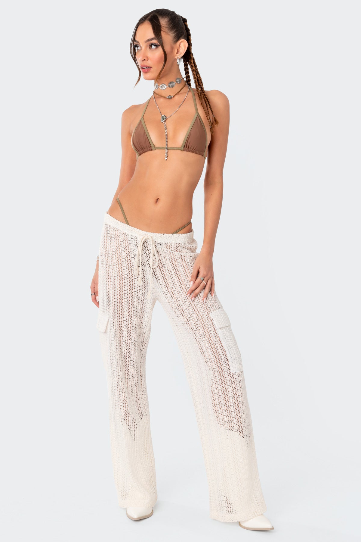 Ines Crochet Low Rise Cargo Pants-Juice Dress