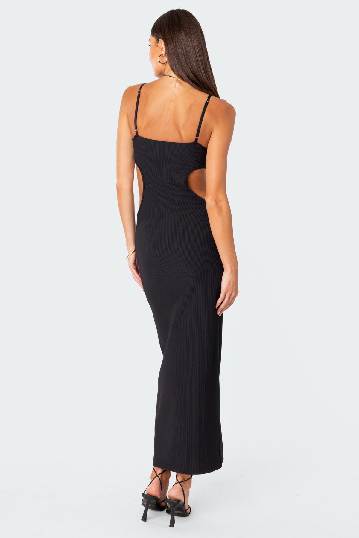 Ribbed Cut Out Cupped Maxi Dress-Juice Dress