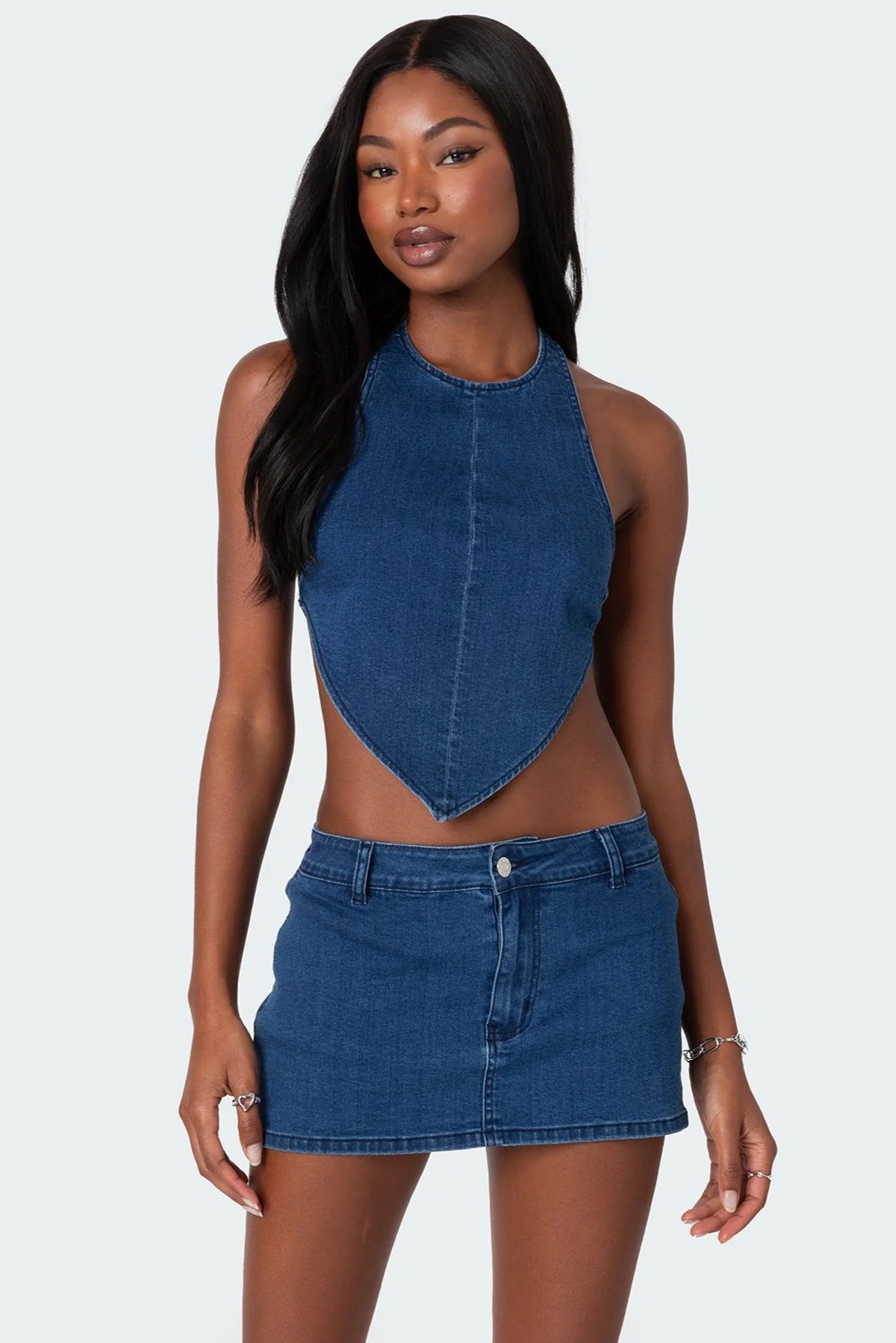 Sydnie Denim Open Back Top-Juice Dress