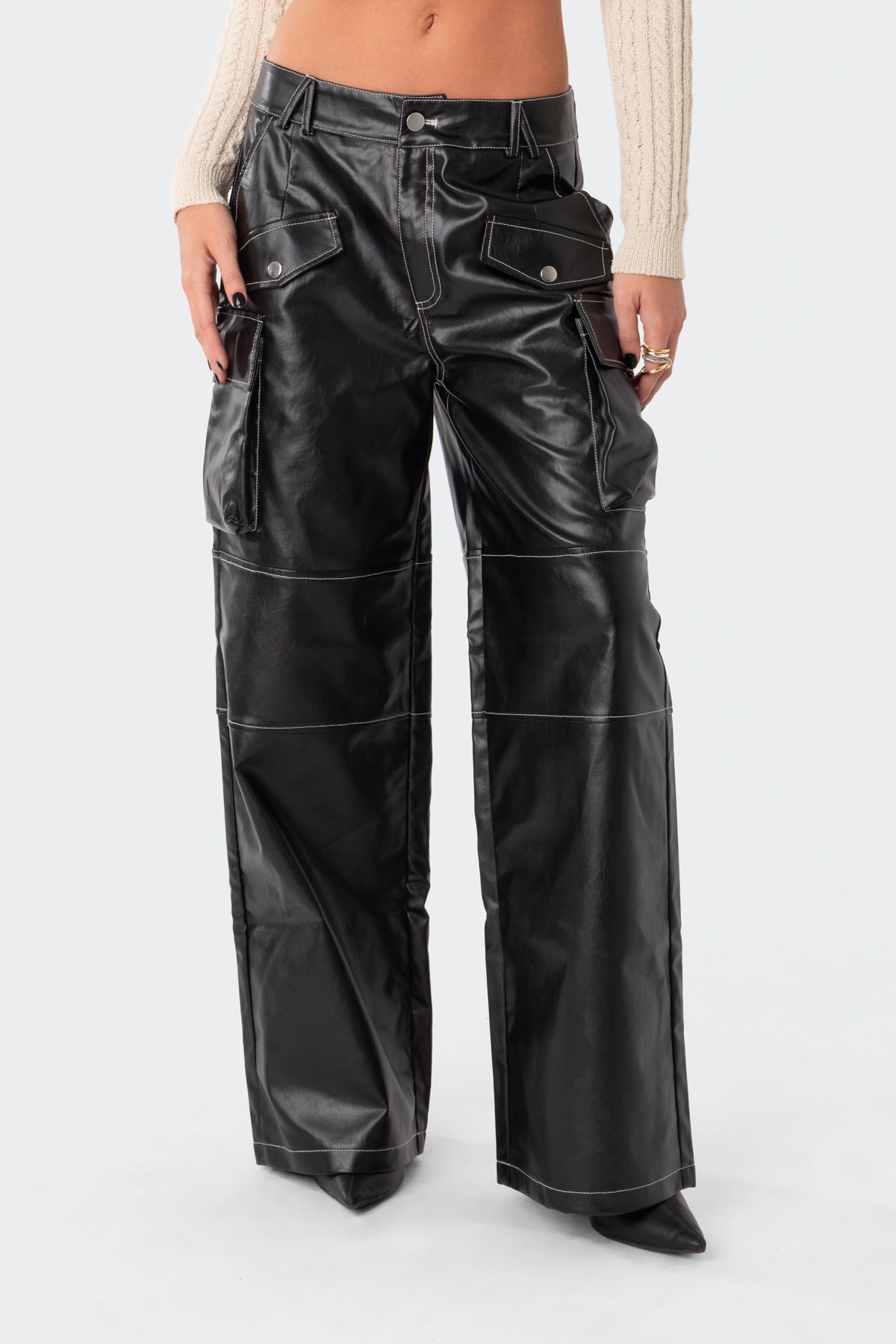 Faye Faux Leather Cargo Pants-Juice Dress