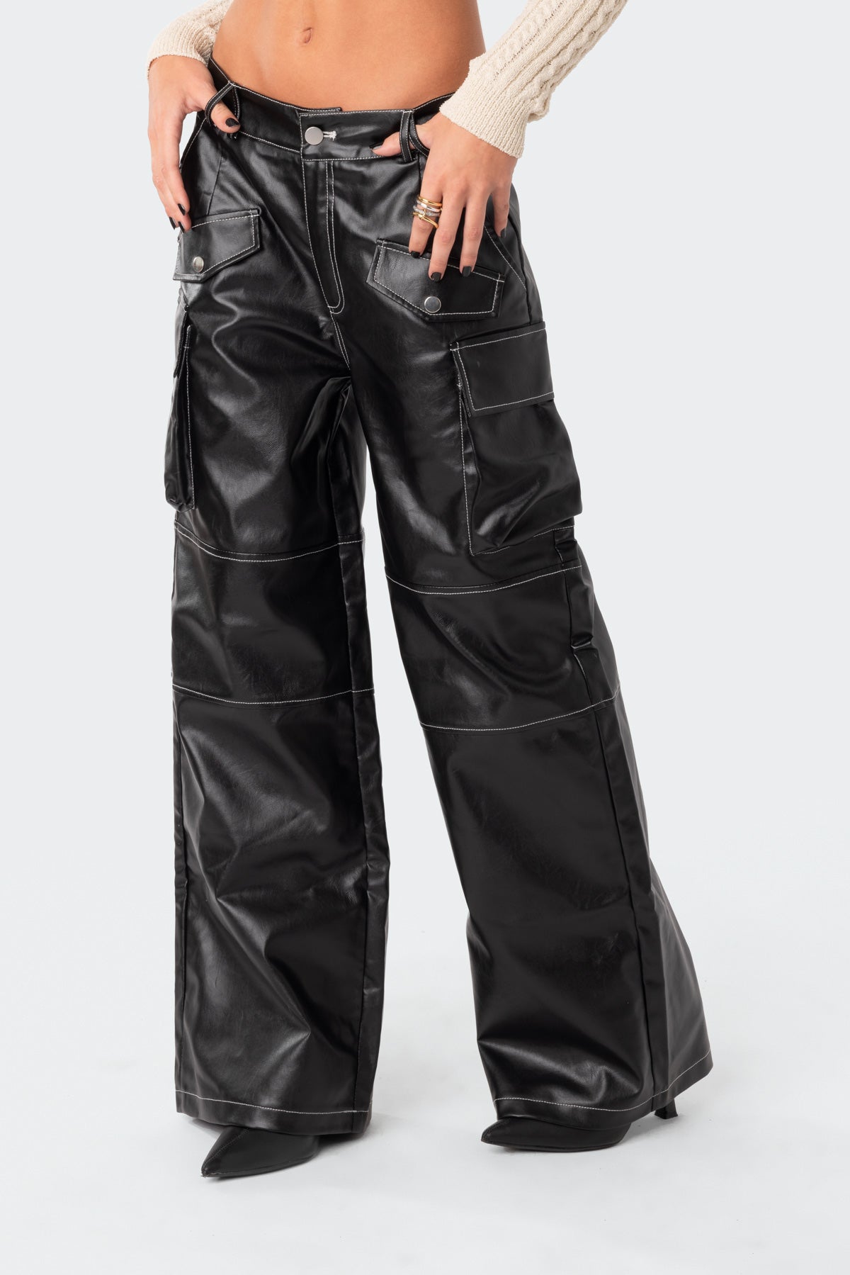Faye Faux Leather Cargo Pants-Juice Dress