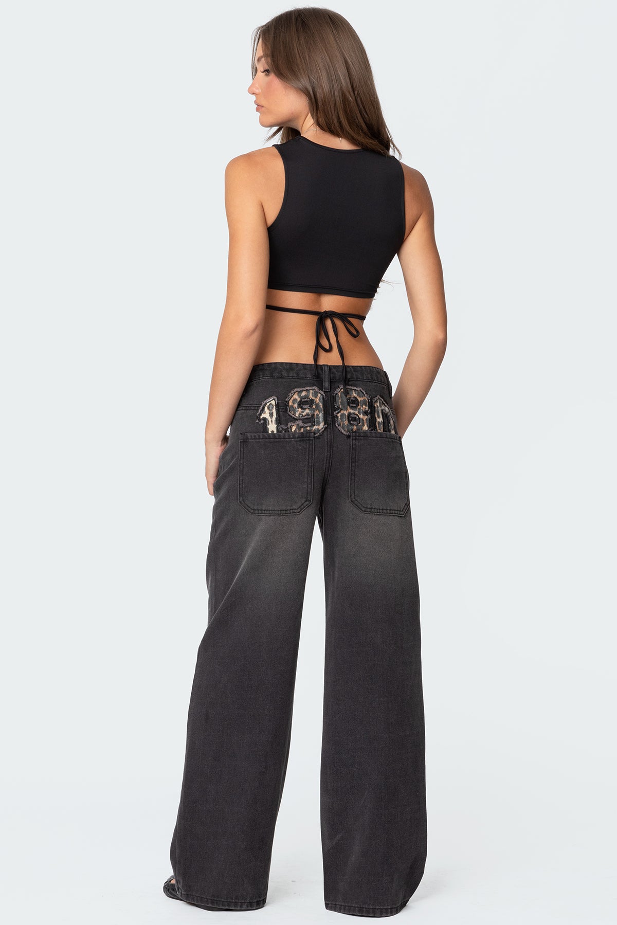 1980 Leopard Patch Low Rise Baggy Jeans-Juice Dress