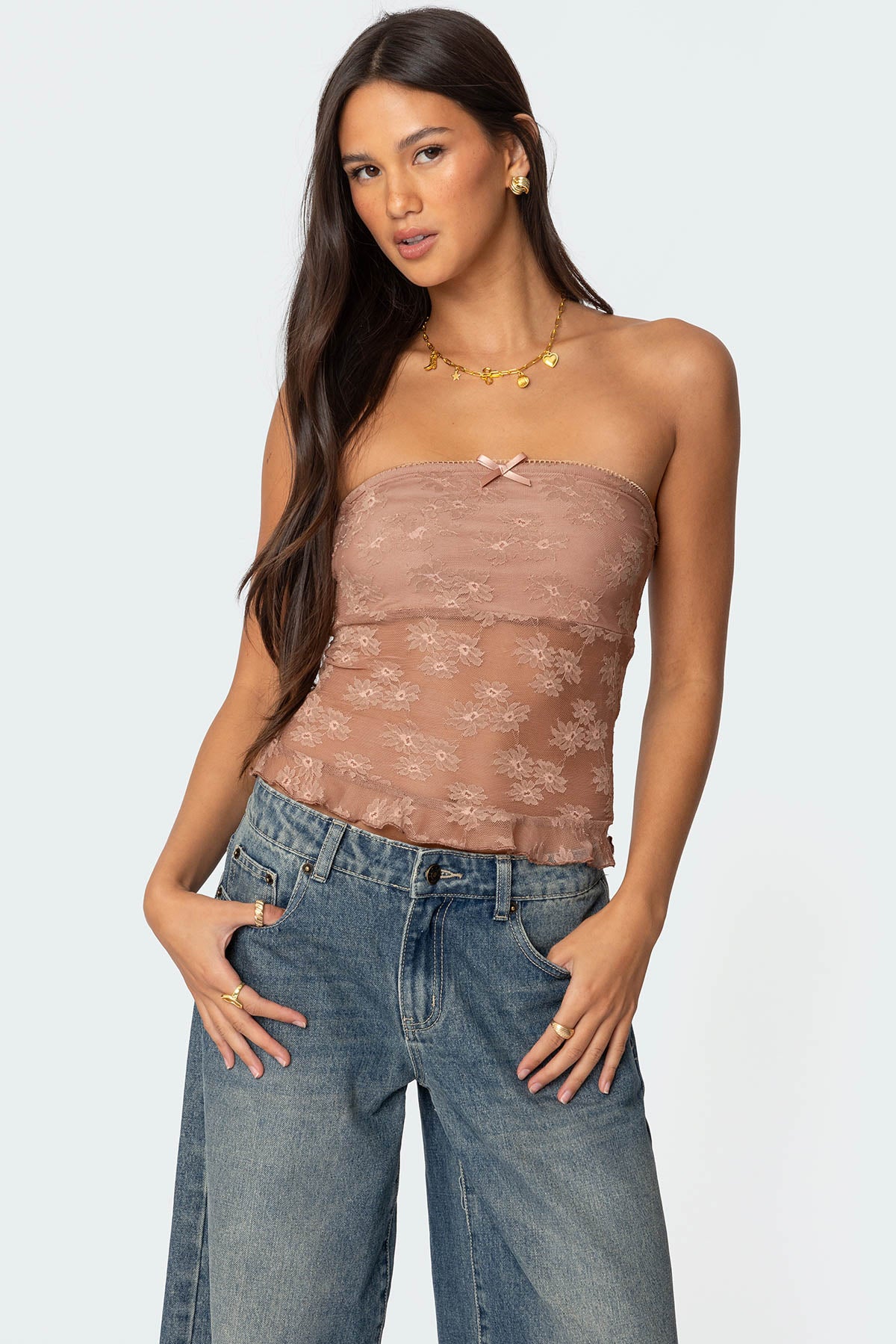 Ballet Sheer Lace Tube Top-Juice Dress