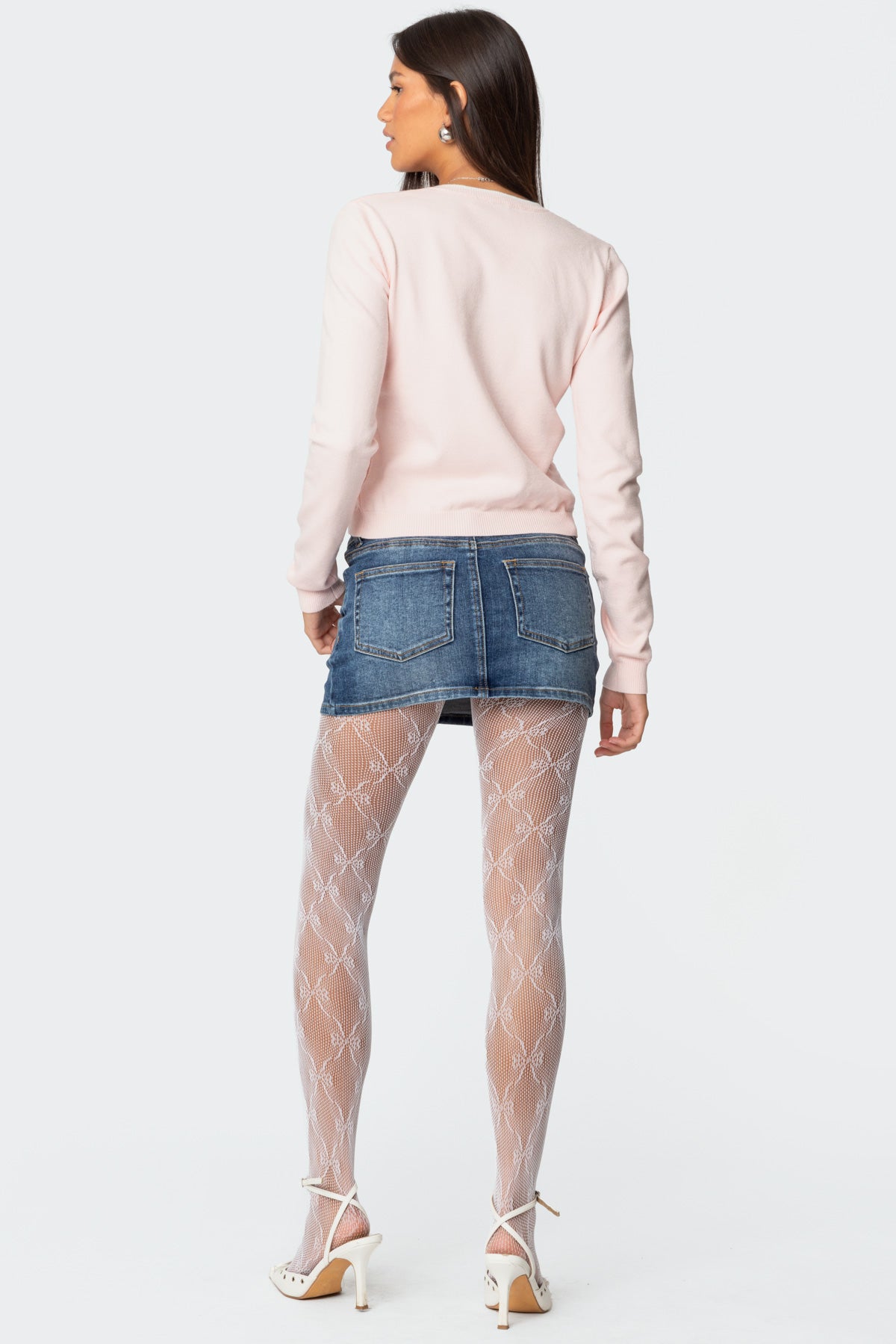 Contrast Bow Knit Cardigan-Juice Dress