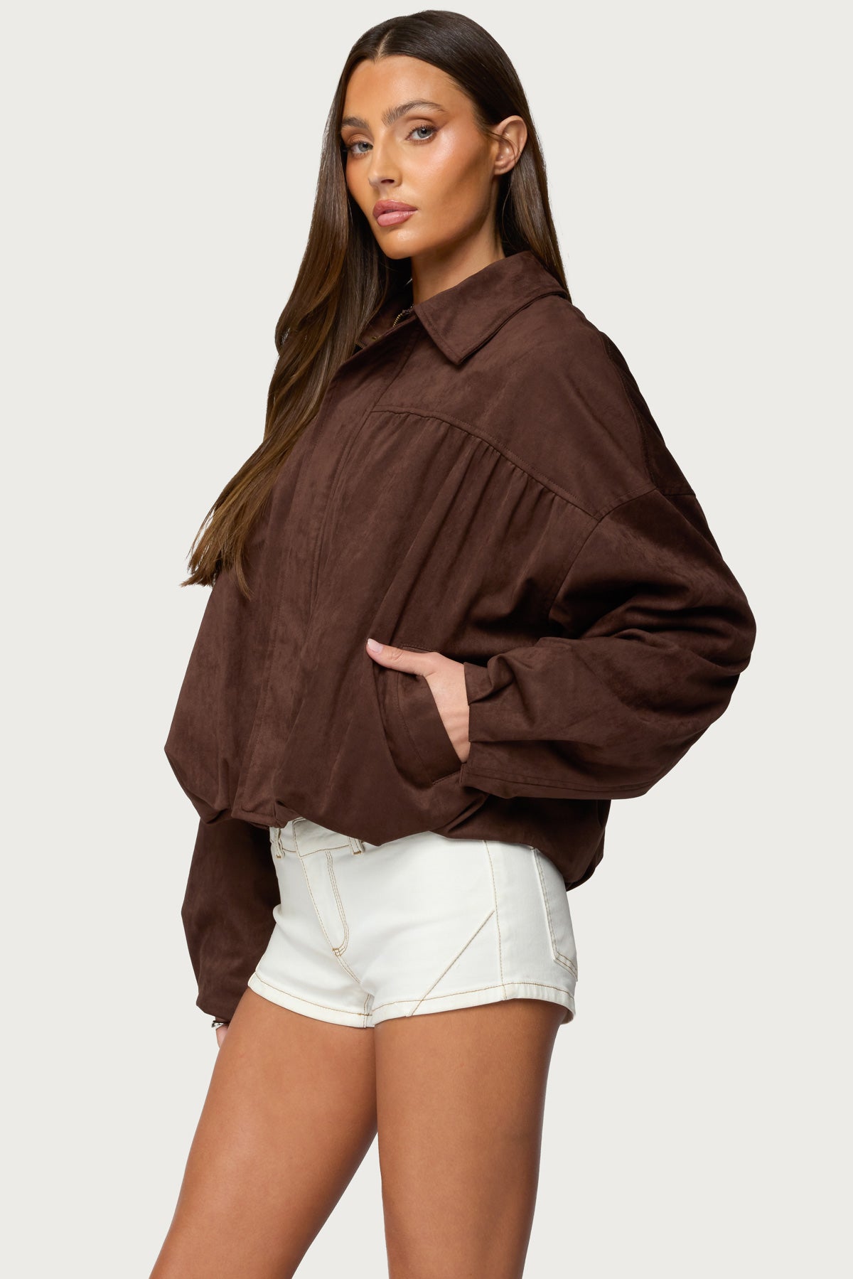 Alberta Faux Suede Bubble Jacket-Juice Dress