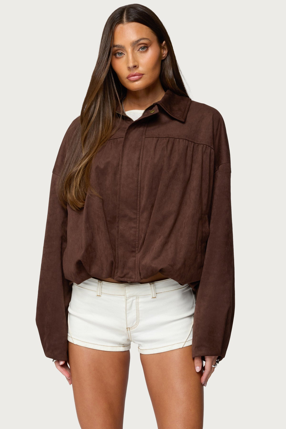 Alberta Faux Suede Bubble Jacket-Juice Dress