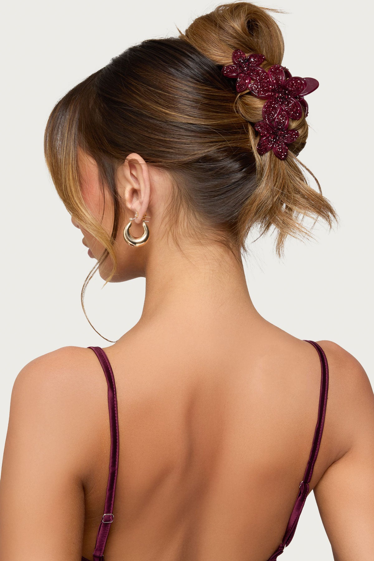 Faux Crystal Flower Hair Clip-Juice Dress