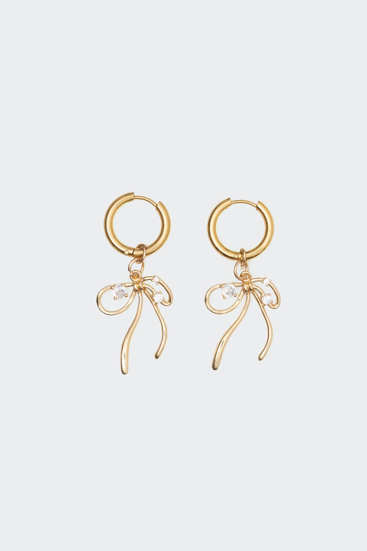 Bow Charm Hoop Earrings-Juice Dress