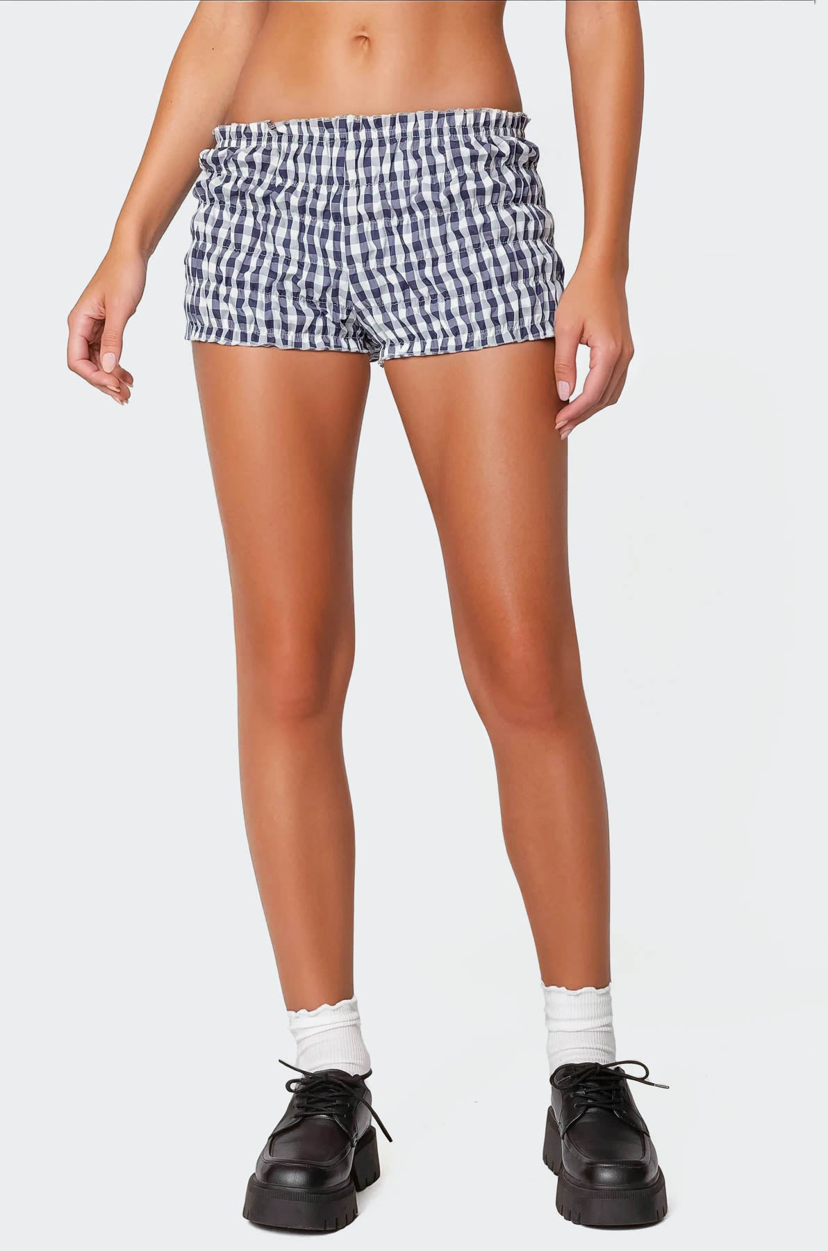 Gingham Scrunch Shorts-Juice Dress