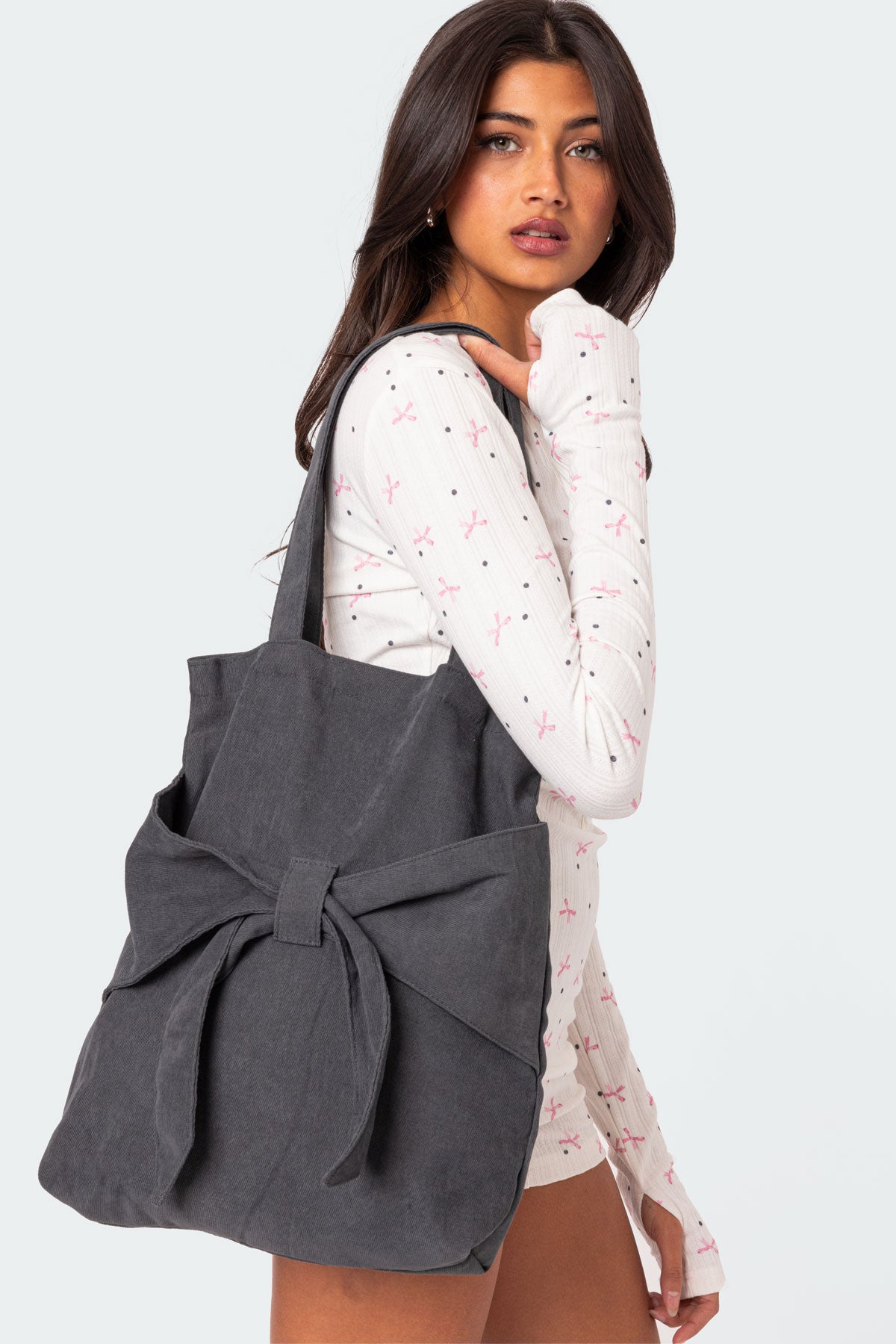Bow Detail Tote Bag-Juice Dress