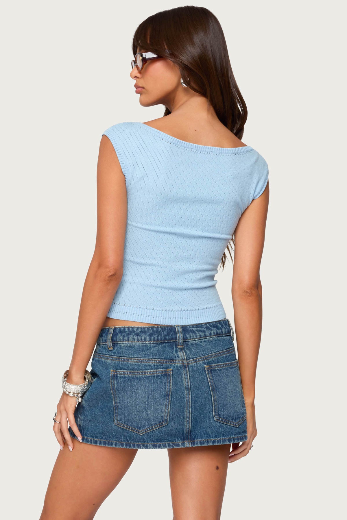 Jarah Pointelle Knit Boat Neck Top-Juice Dress