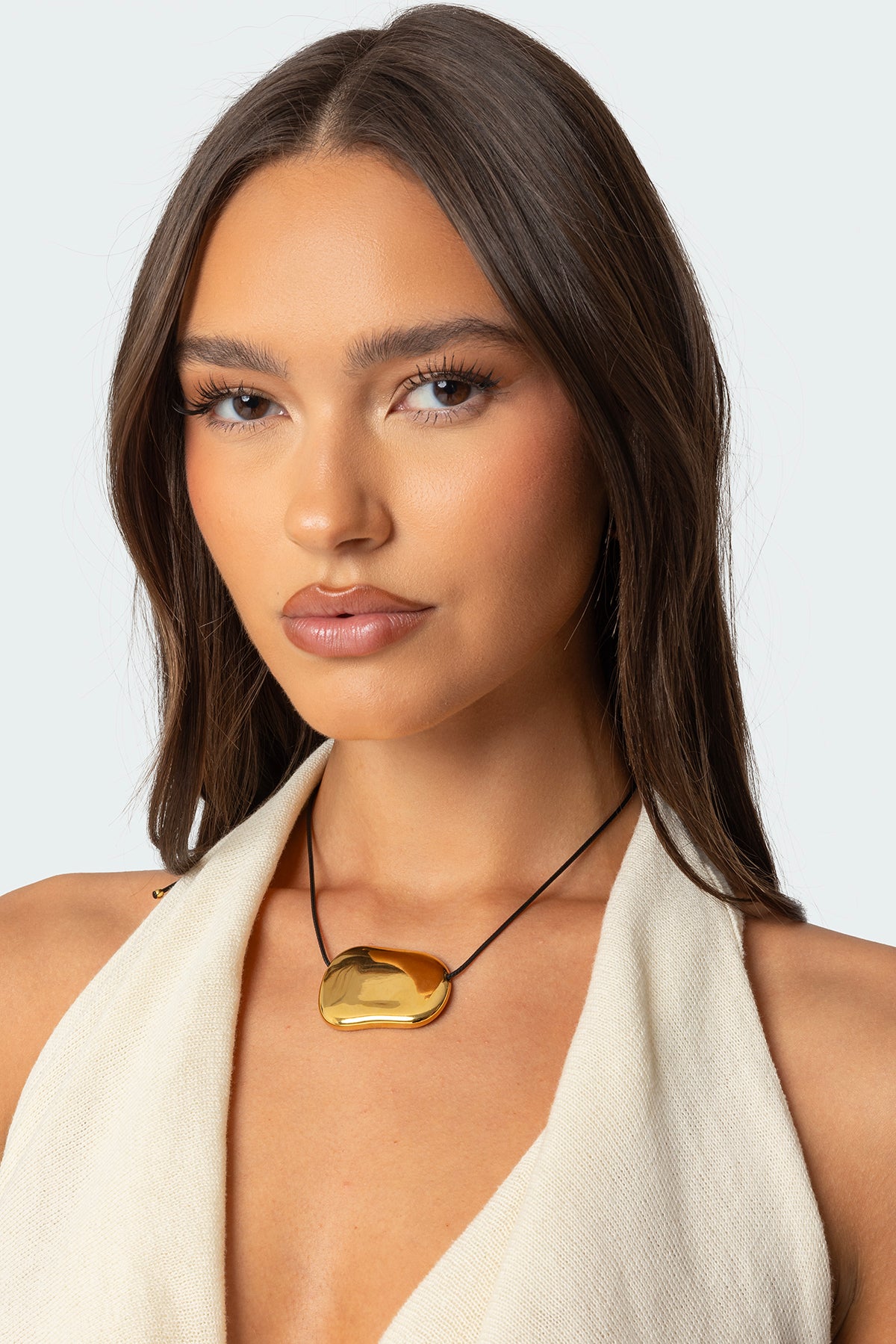 Abstract Stone Pendant Cord Necklace-Juice Dress