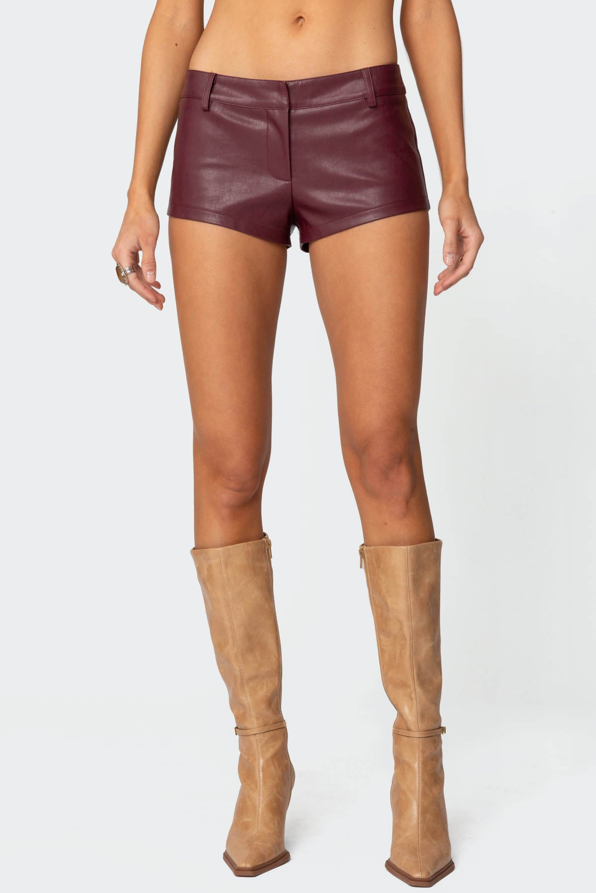 Melaney Faux Leather Micro Shorts-Juice Dress