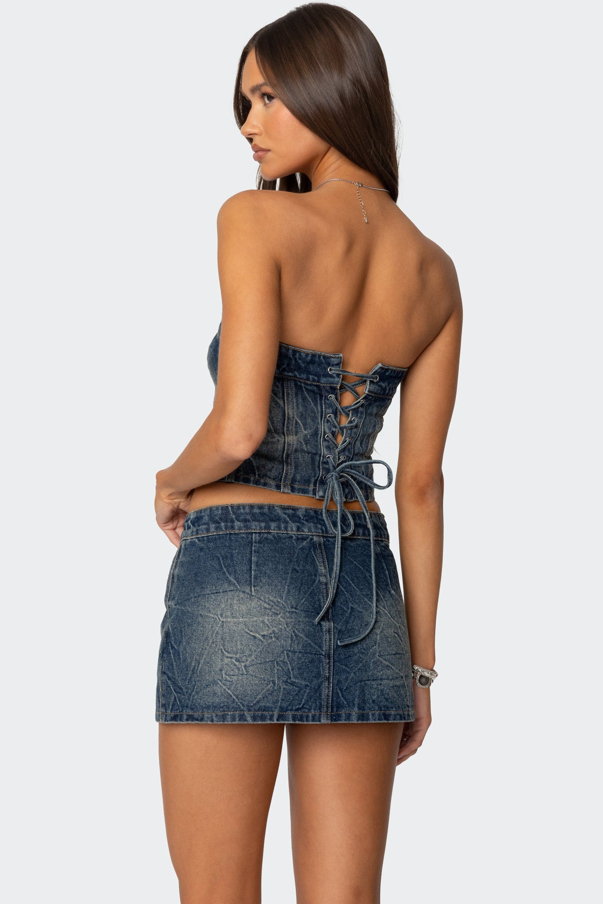 Guinevere Zip Washed Denim Top-Juice Dress