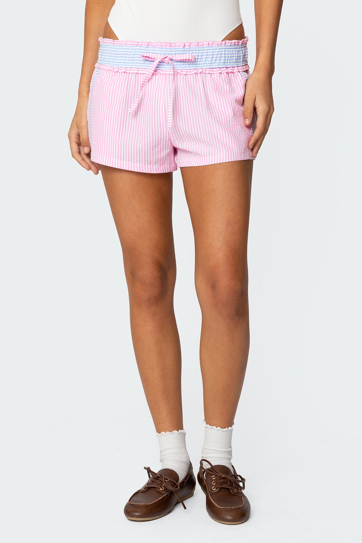 Baylee Contrast Striped Shorts-Juice Dress
