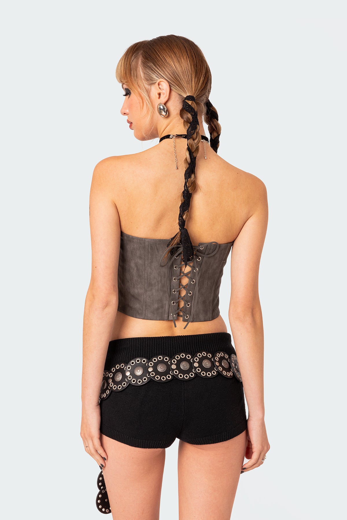 Christa Washed Faux Leather Corset-Juice Dress