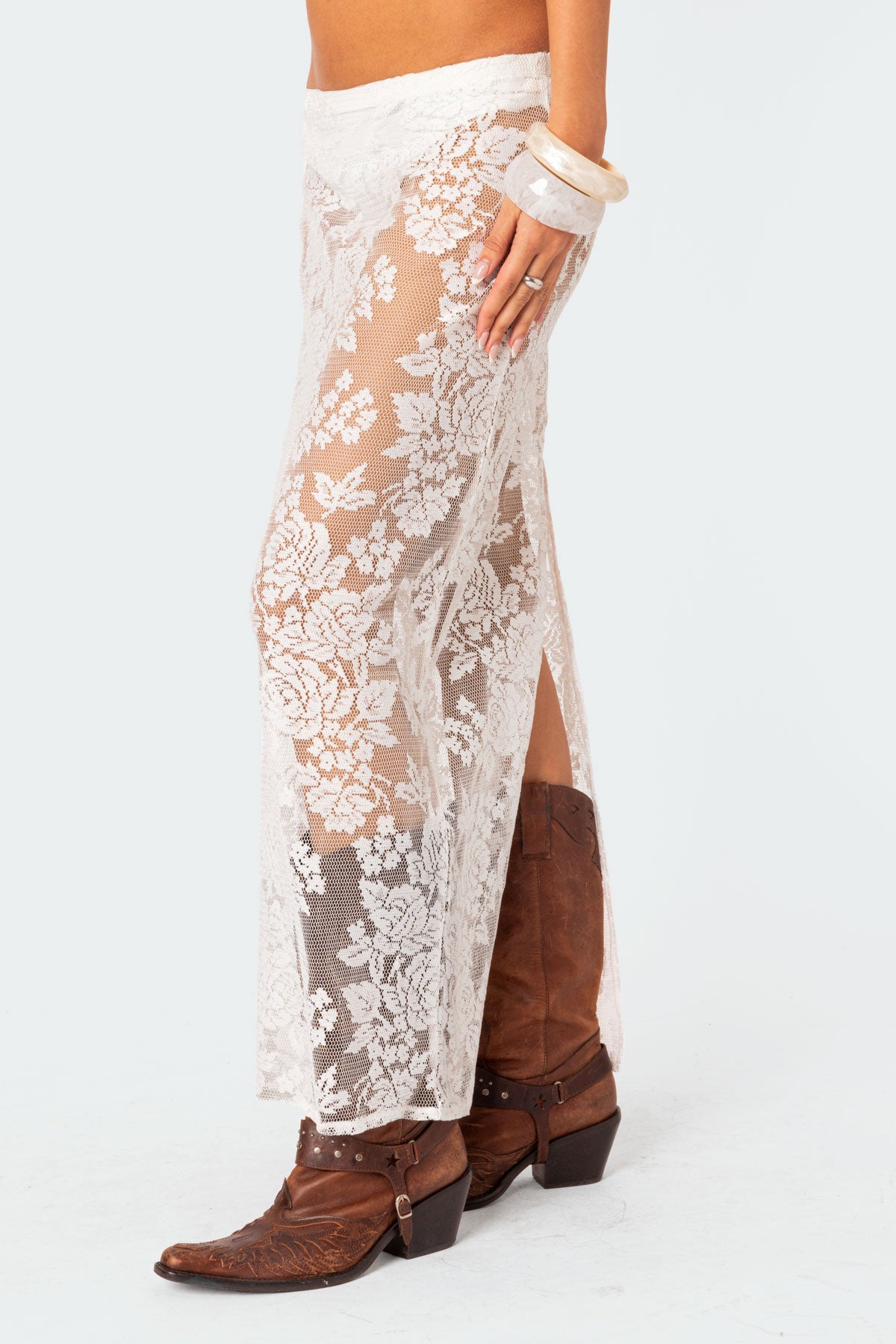 Bess Sheer Lace Maxi Skirt-Juice Dress