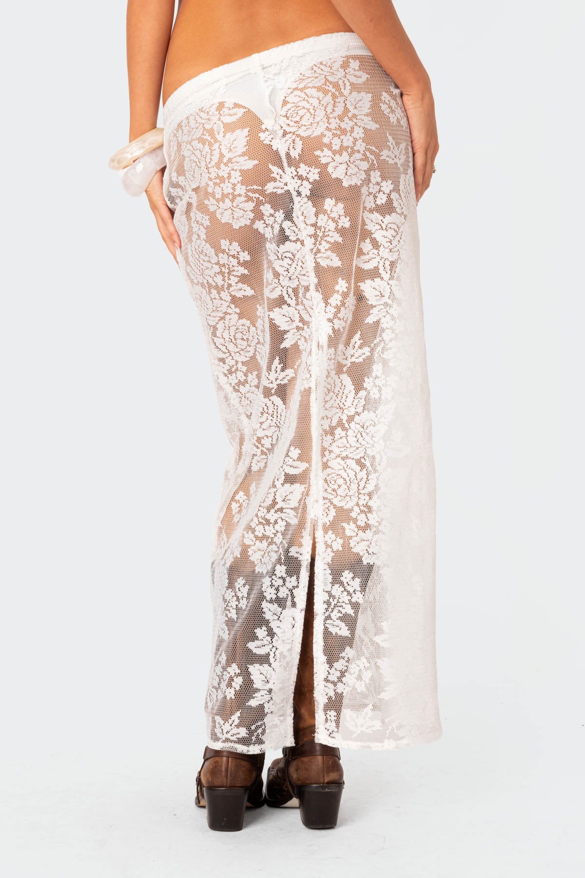 Bess Sheer Lace Maxi Skirt-Juice Dress