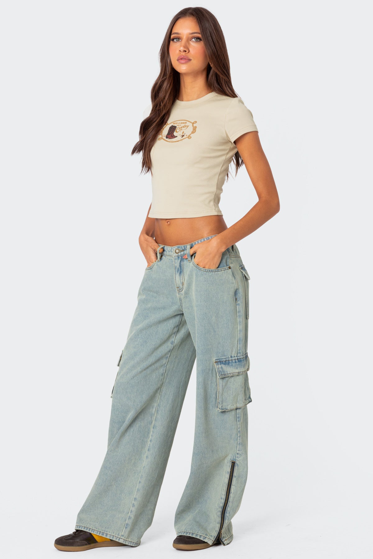 Andi Low Rise Baggy Cargo Jeans-Juice Dress