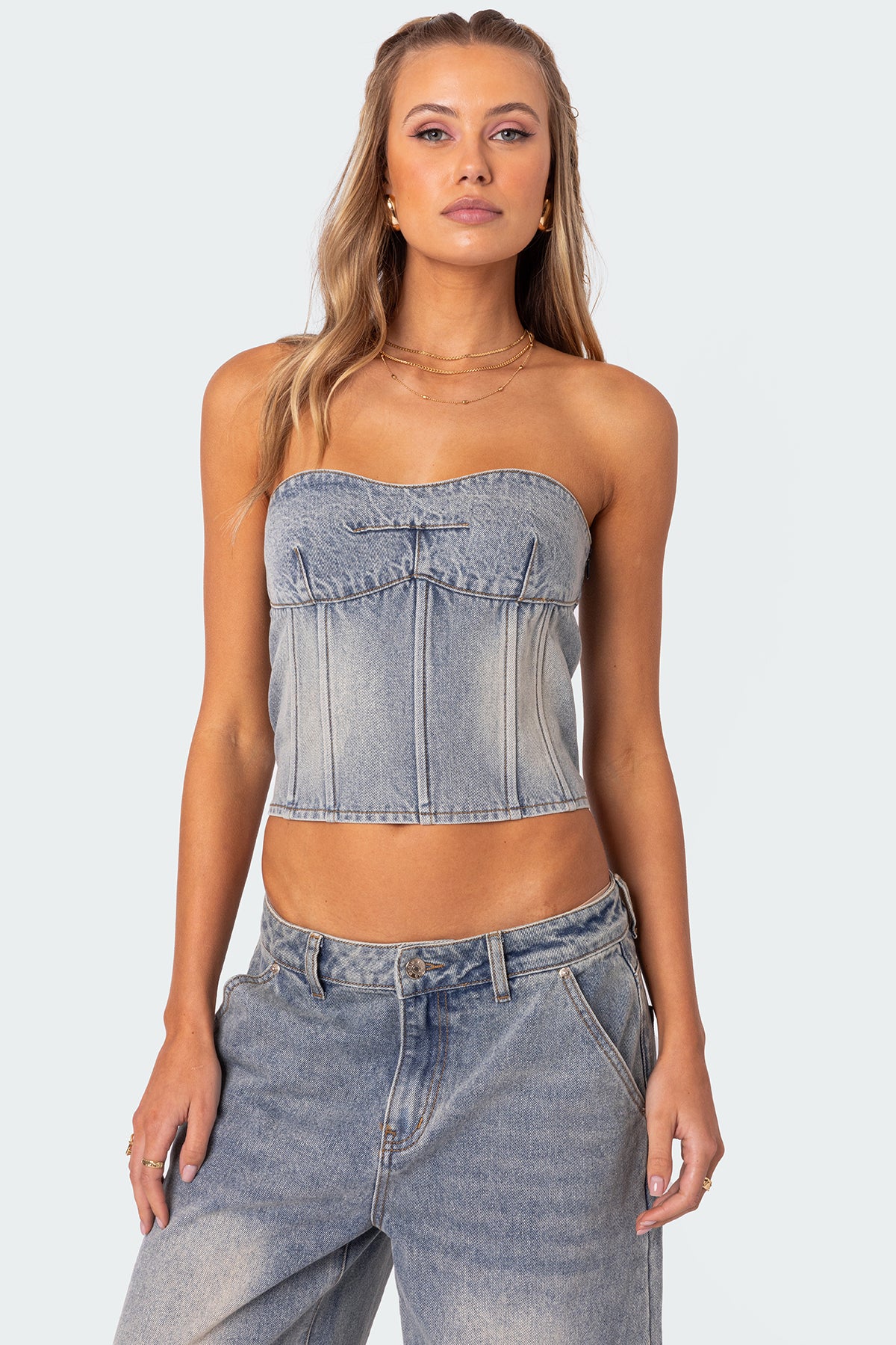 Myla Washed Denim Corset-Juice Dress
