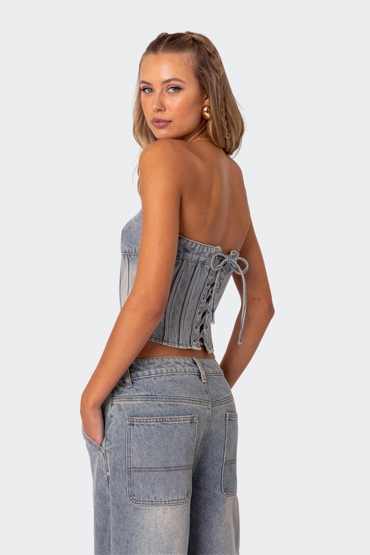 Myla Washed Denim Corset-Juice Dress