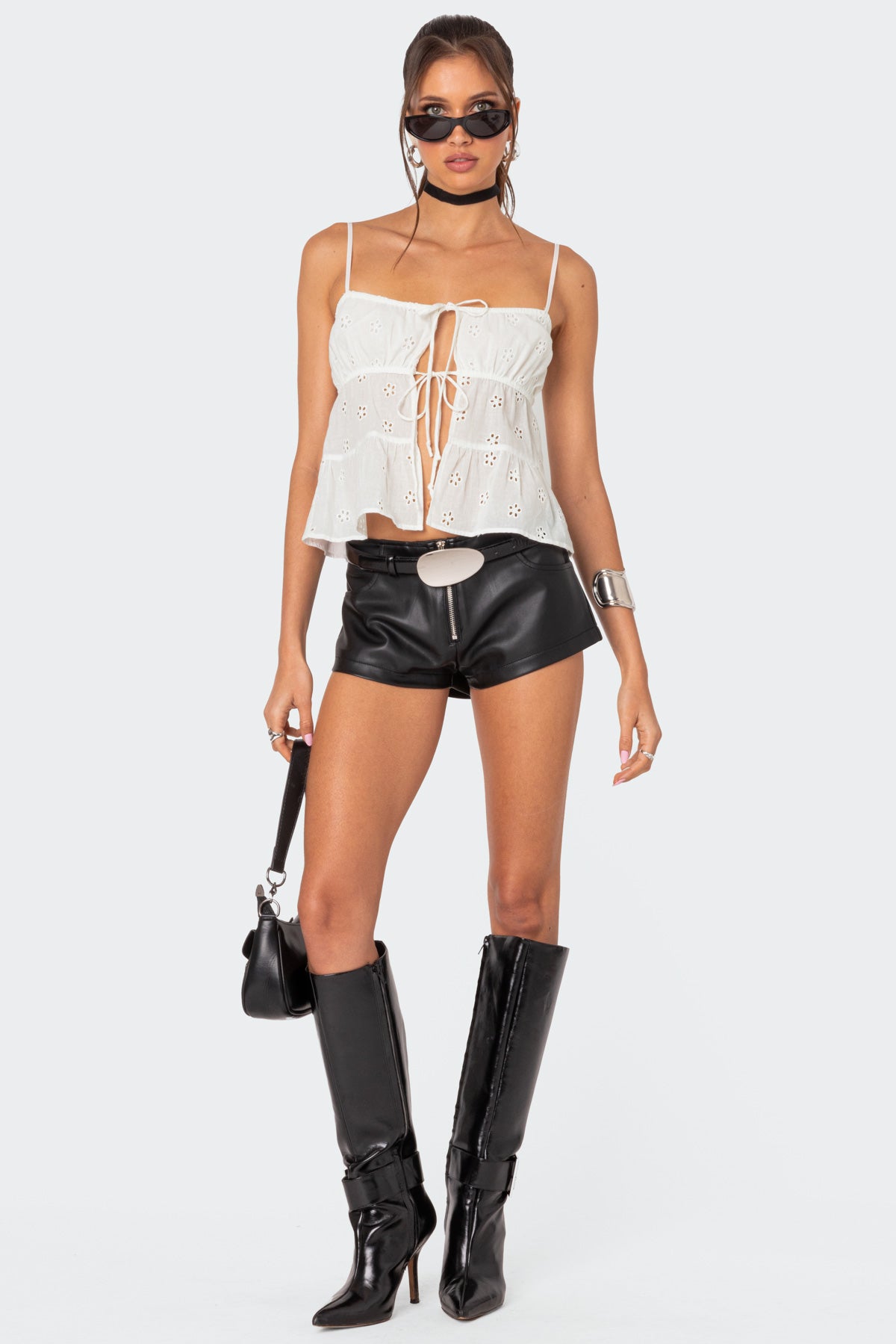 Zippy Faux Leather Micro Shorts-Juice Dress