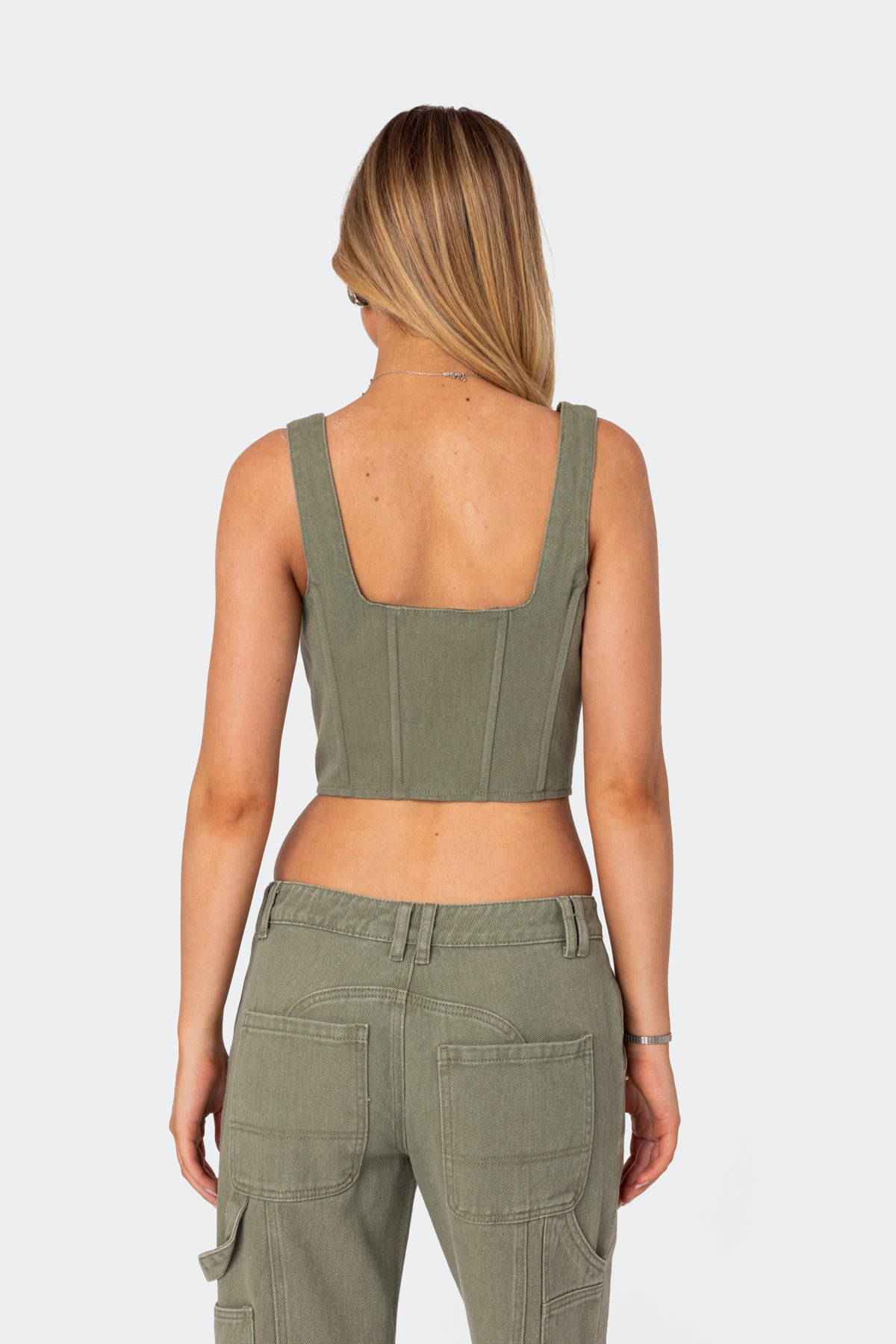 Lottie Washed Denim Zip Corset-Juice Dress