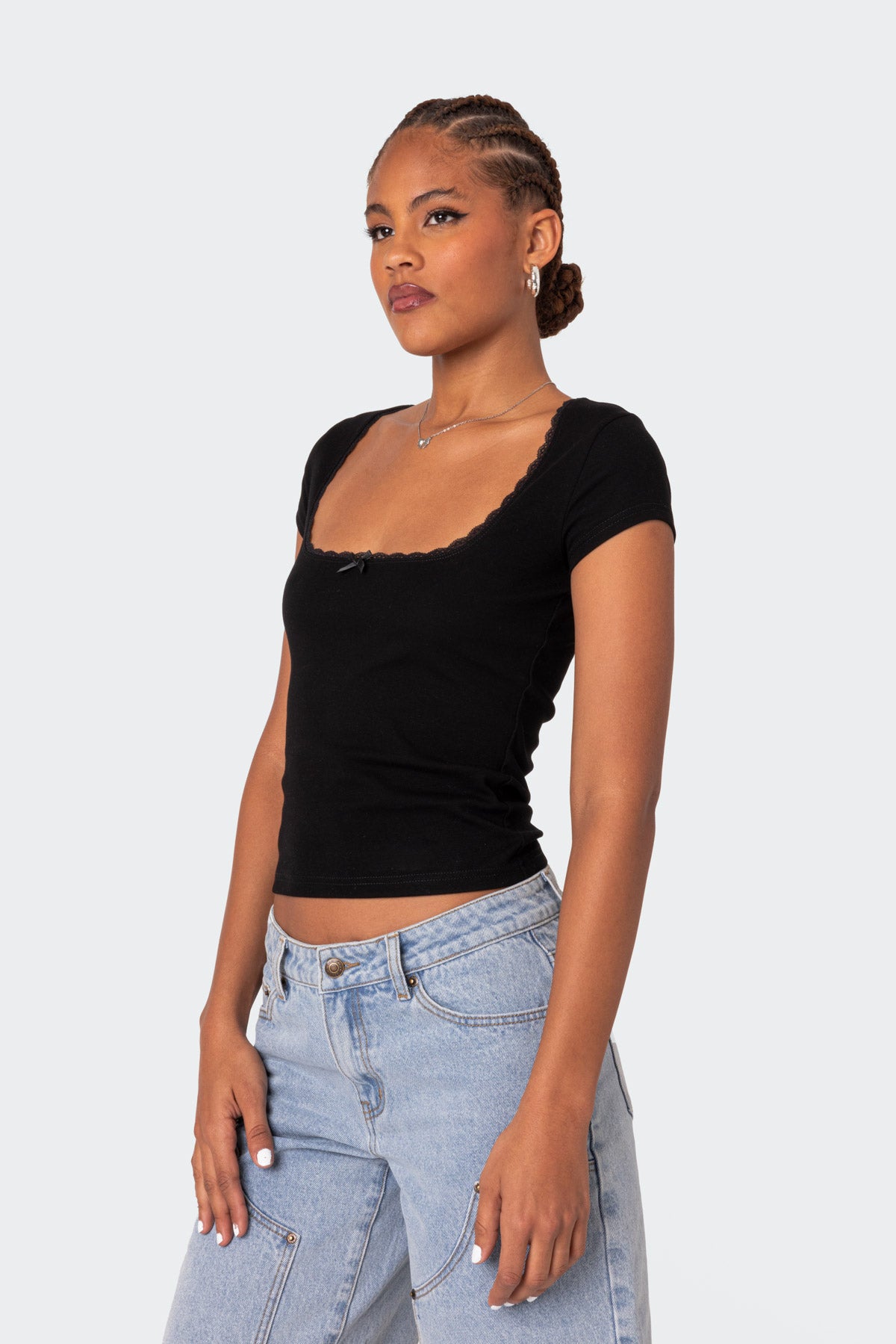 Priscilla Lace Trim T Shirt-Juice Dress