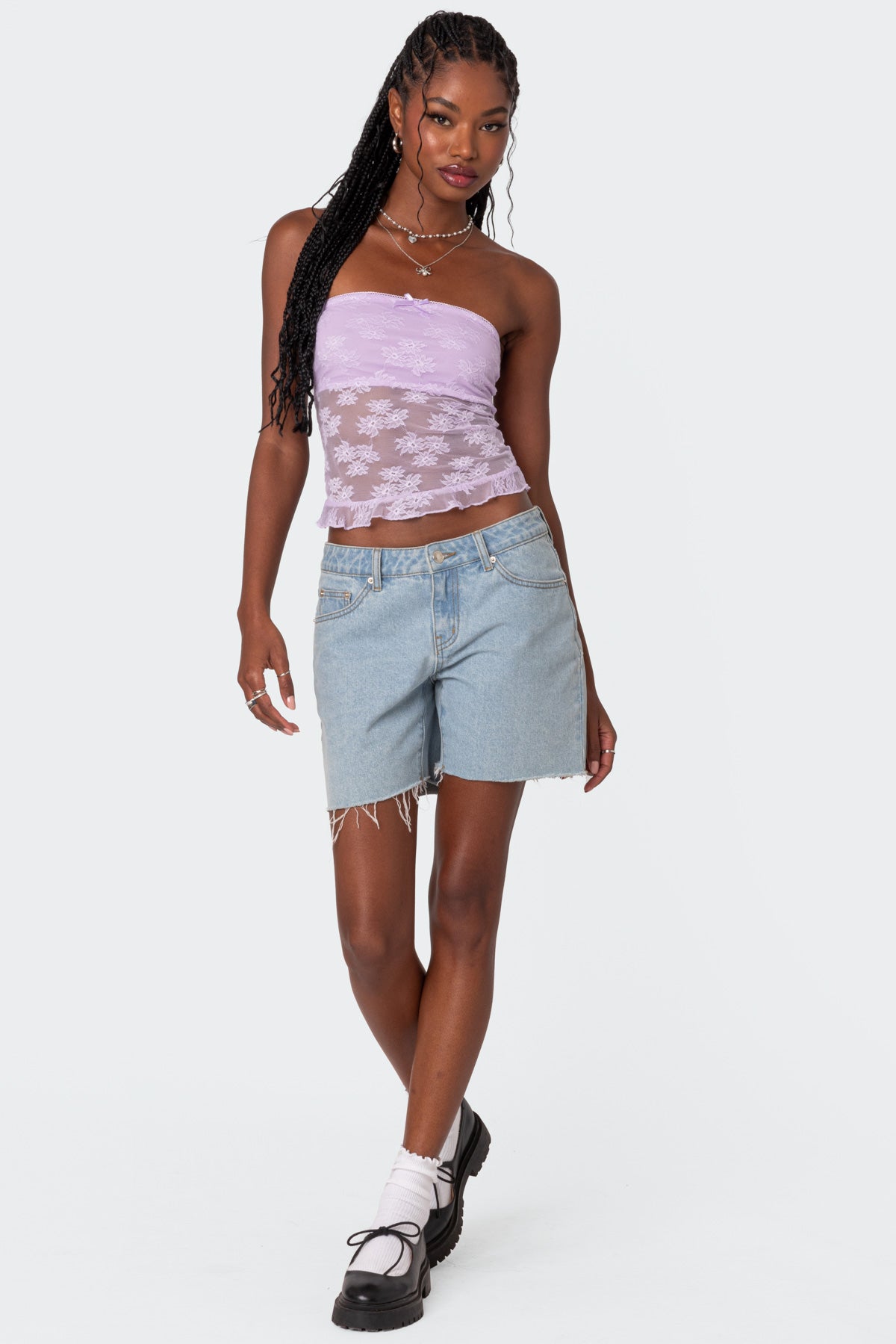 Ballet Sheer Lace Tube Top-Juice Dress