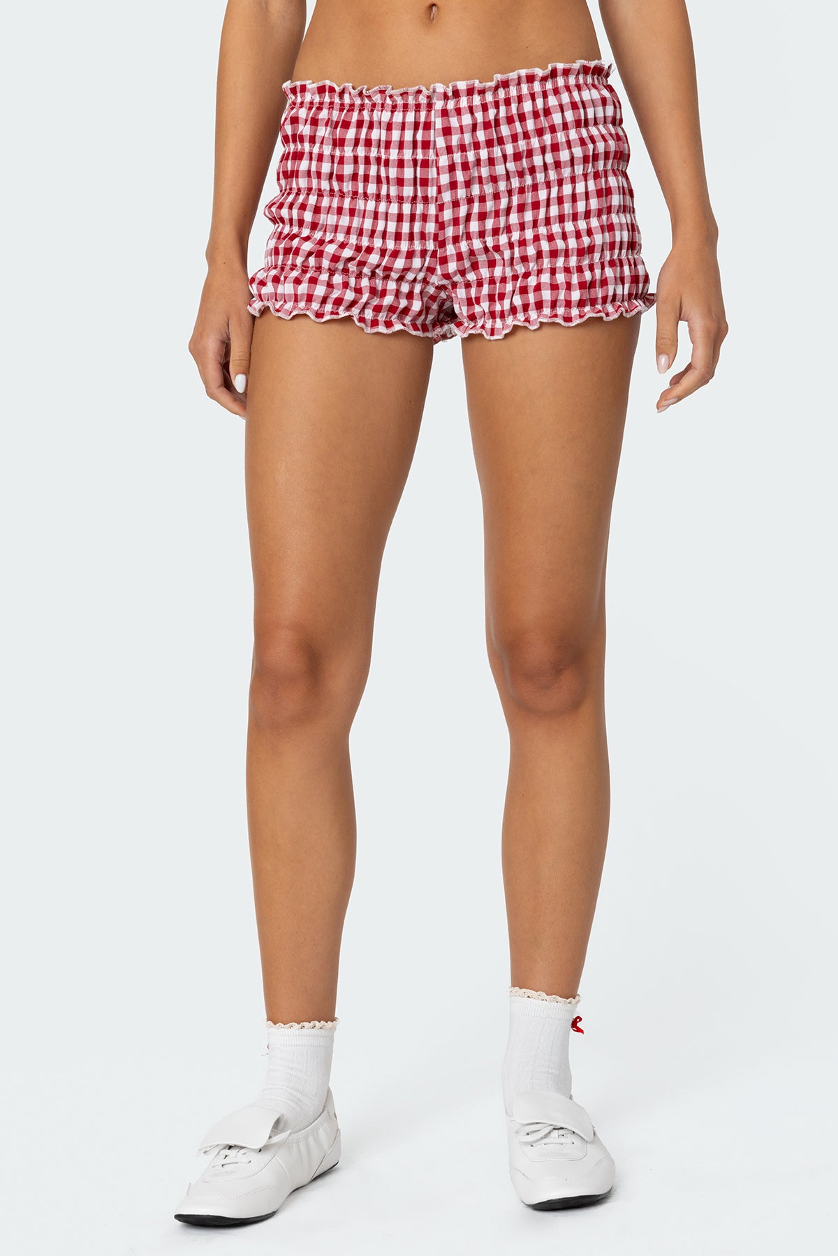 Gingham Scrunch Shorts-Juice Dress