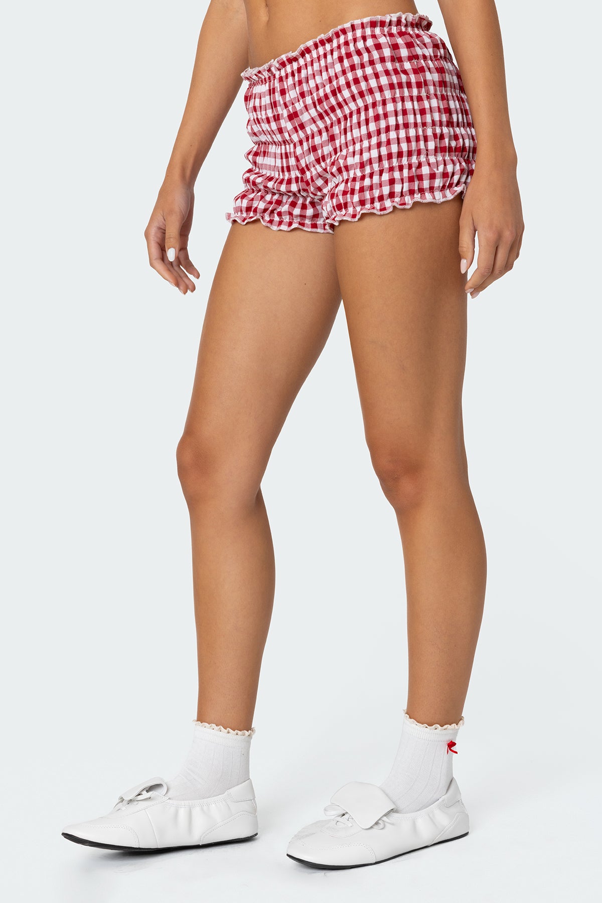 Gingham Scrunch Shorts-Juice Dress