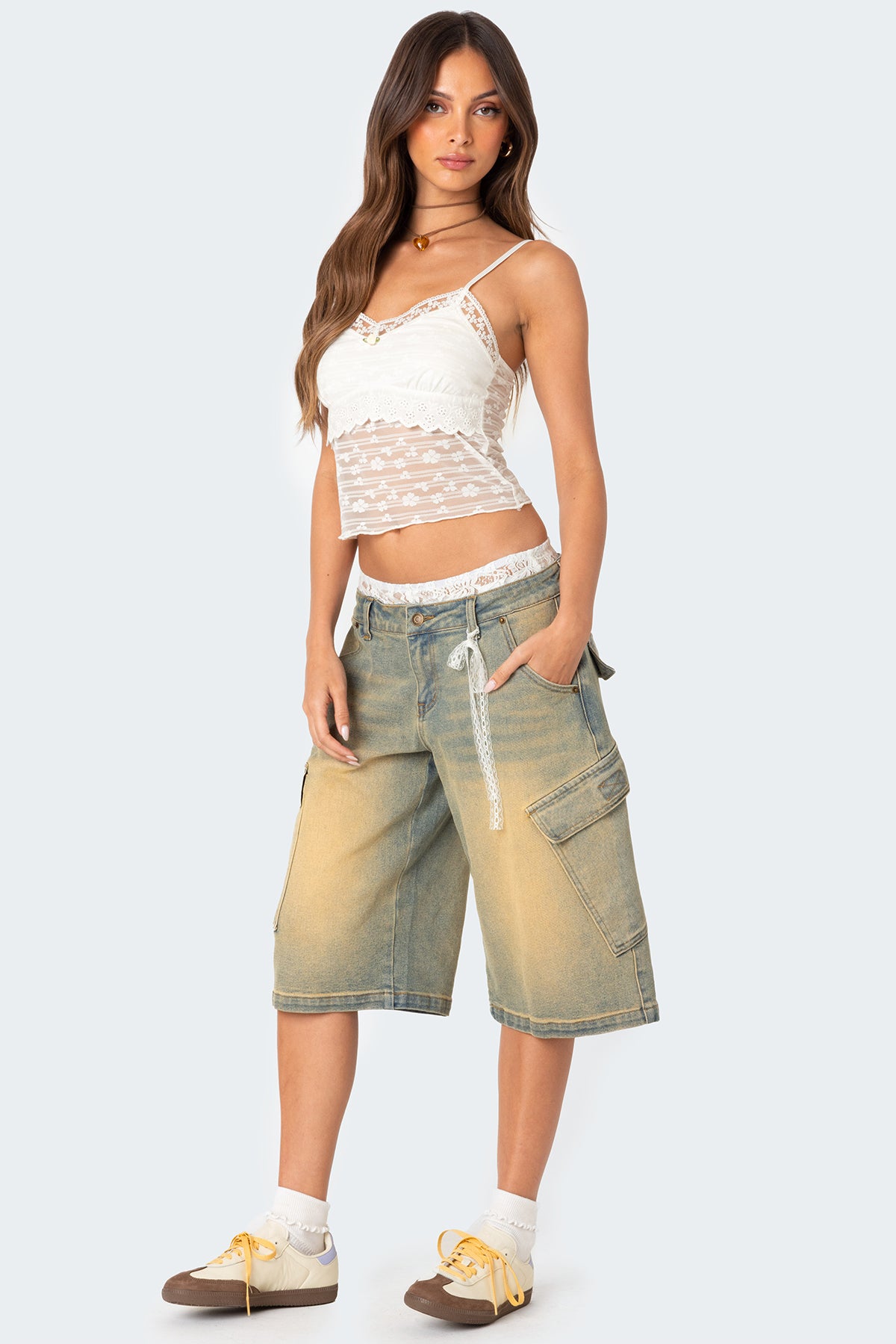 Layered Sheer Lace Tank Top-Juice Dress