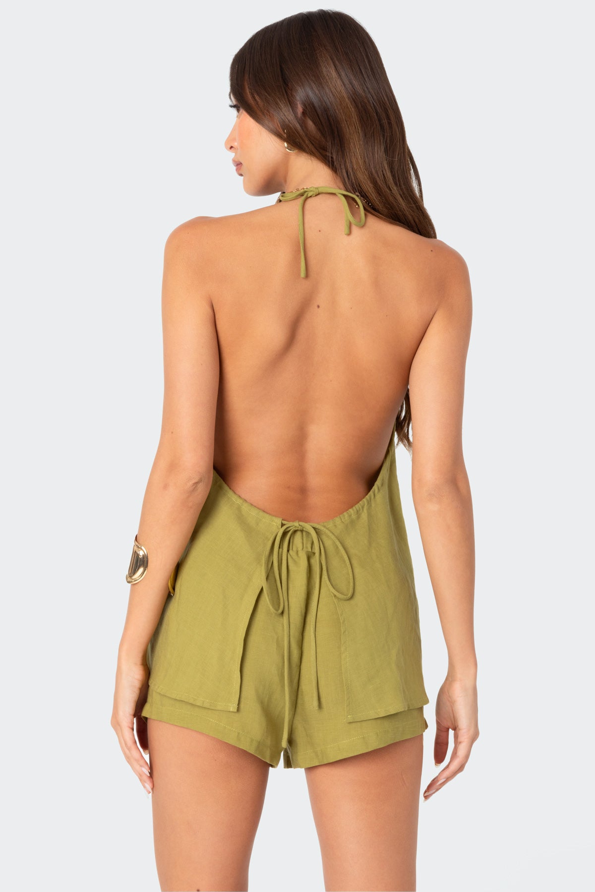 Arden Linen Look Tie Front Top-Juice Dress