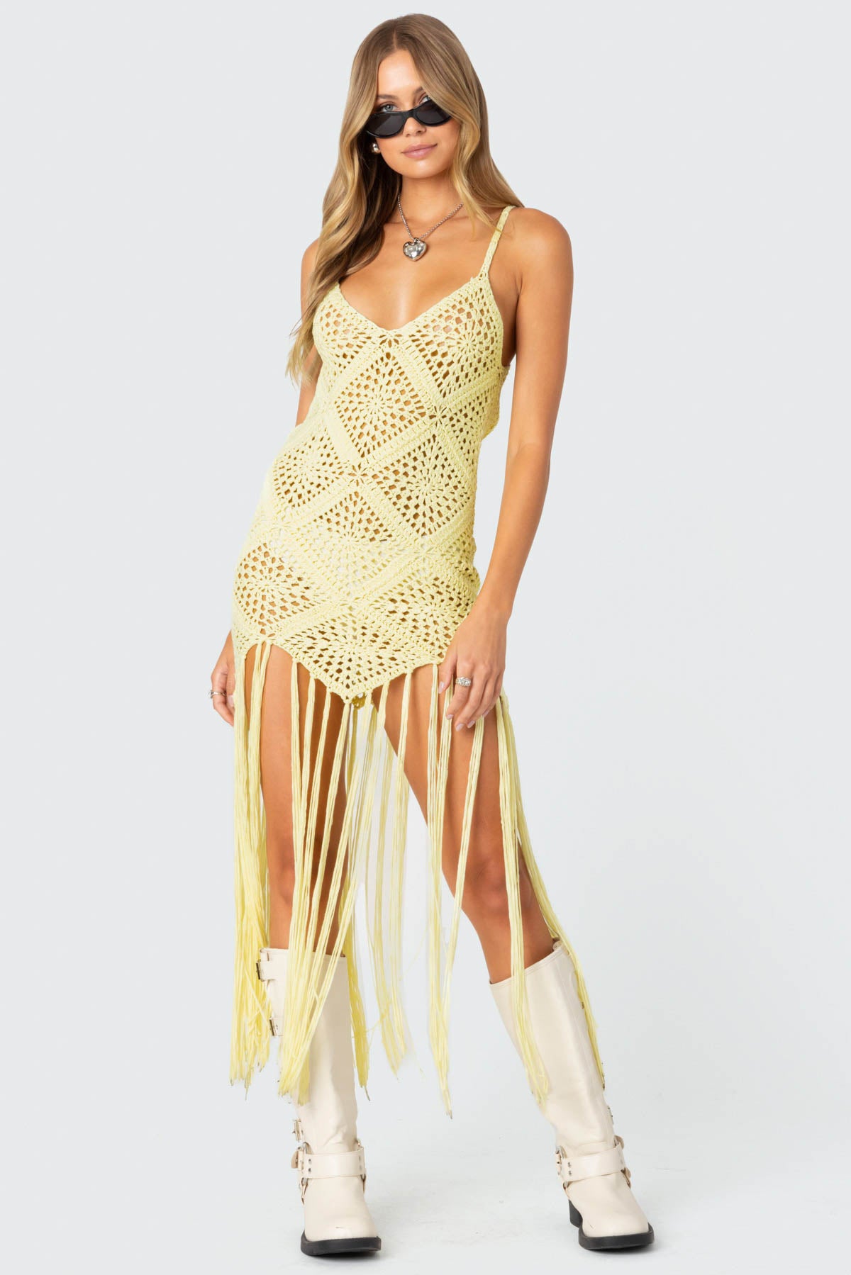 Fringey Crochet Maxi Dress-Juice Dress