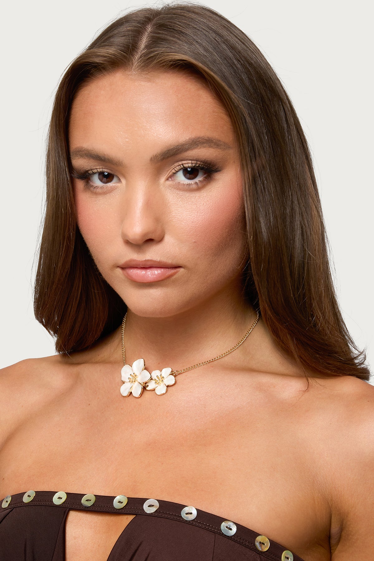 Double Flower Pendant Necklace-Juice Dress