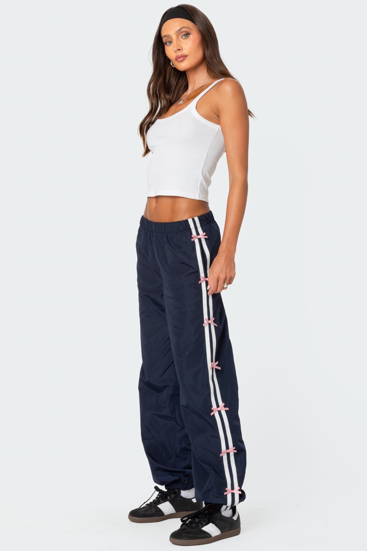 Bow Stripe Nylon Track Pants-Juice Dress
