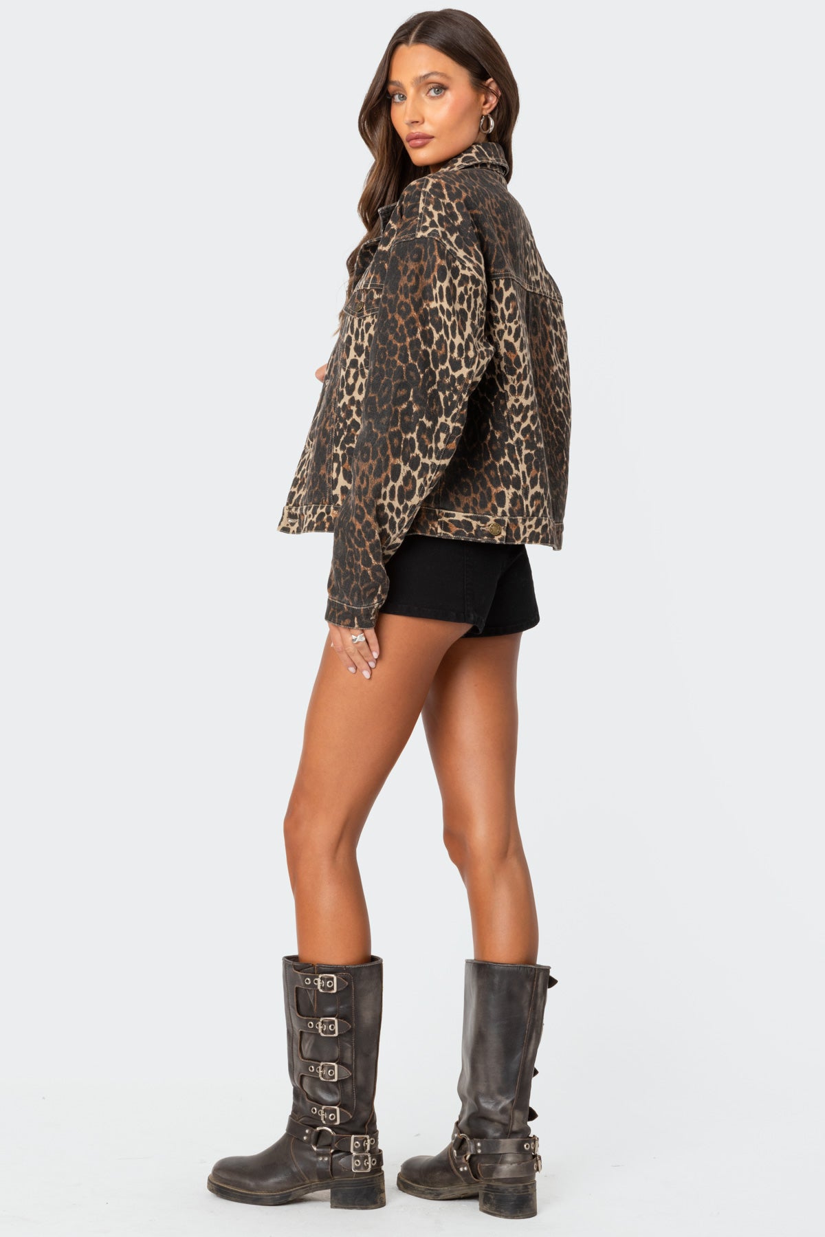Leopard Print Denim Jacket-Juice Dress