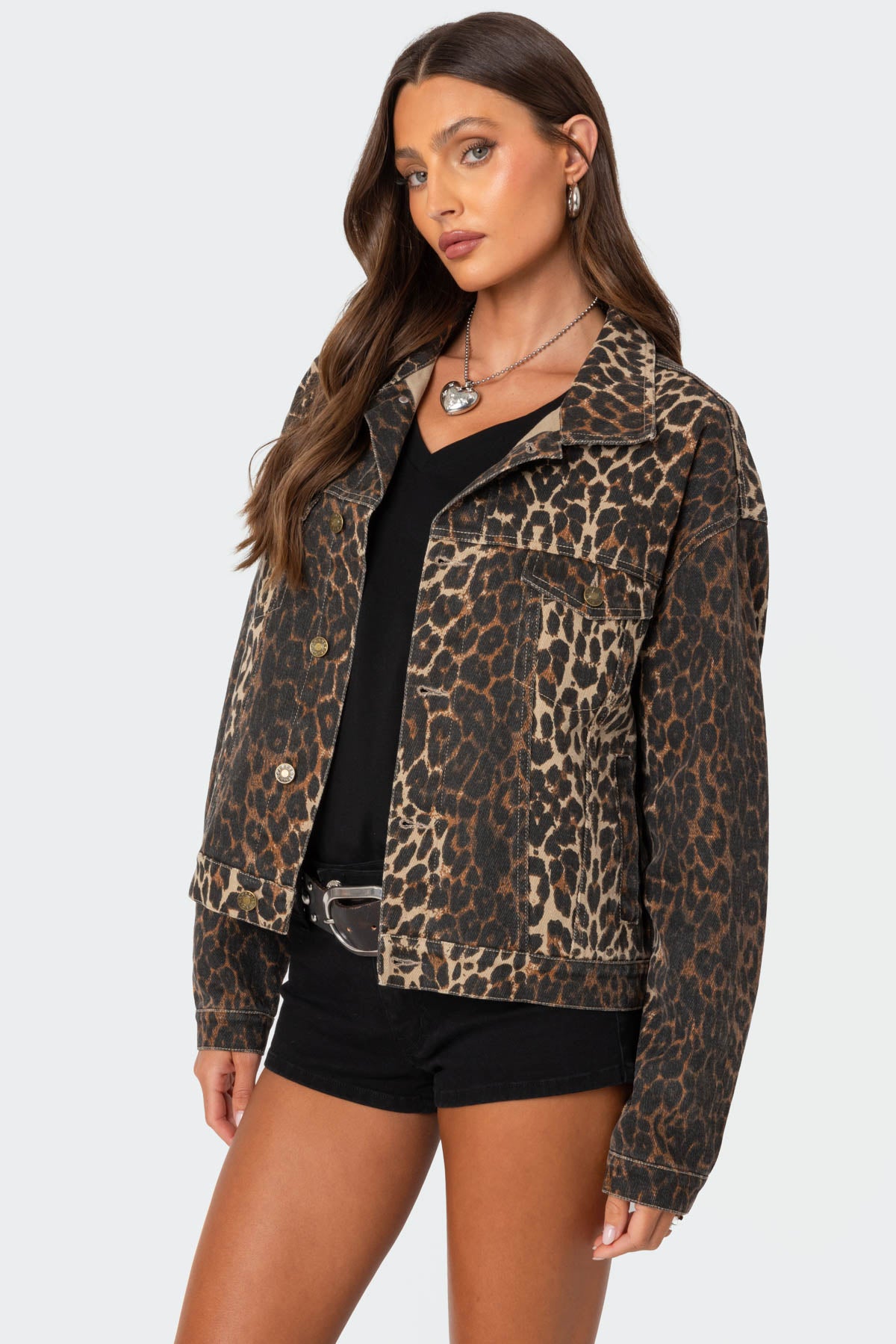 Leopard Print Denim Jacket-Juice Dress
