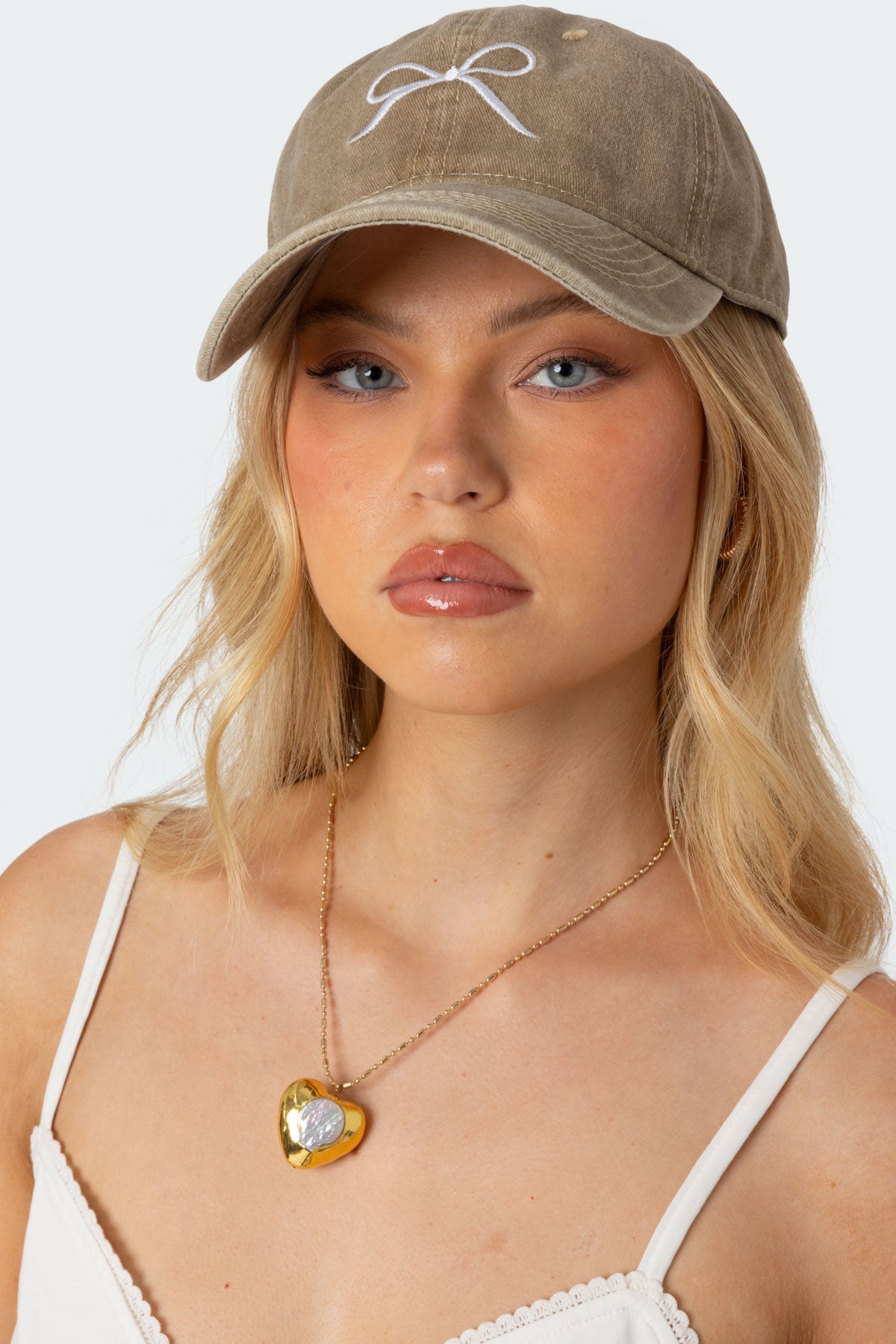 Embroidered Bow Washed Baseball Cap-Juice Dress
