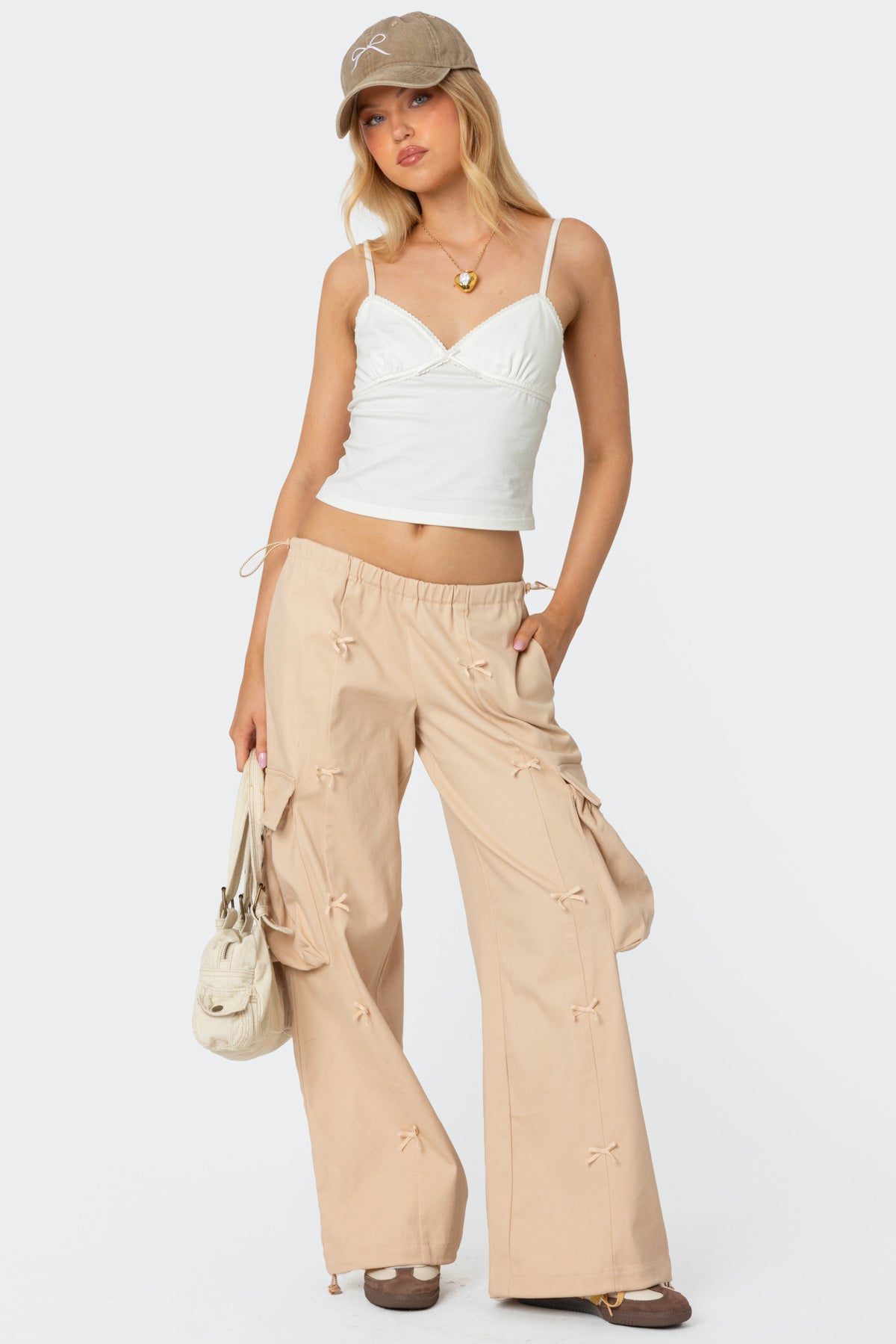 Bow Trim Cargo Parachute Pants-Juice Dress