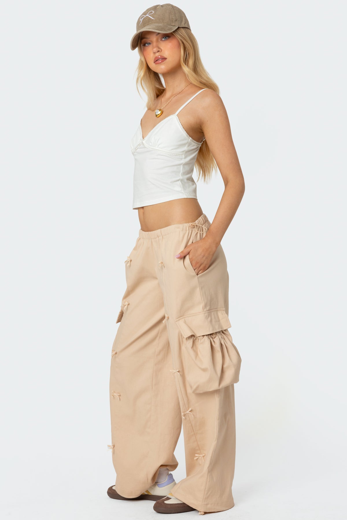 Bow Trim Cargo Parachute Pants-Juice Dress