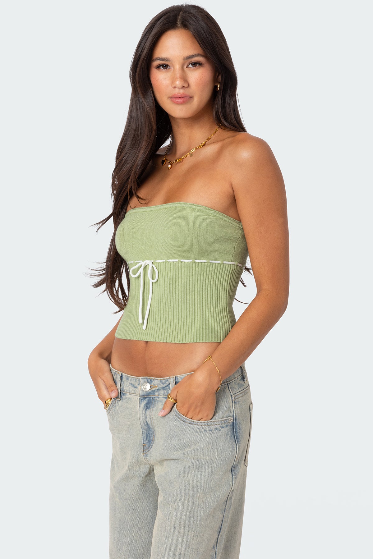 Elsie Knitted Tie Tube Top-Juice Dress